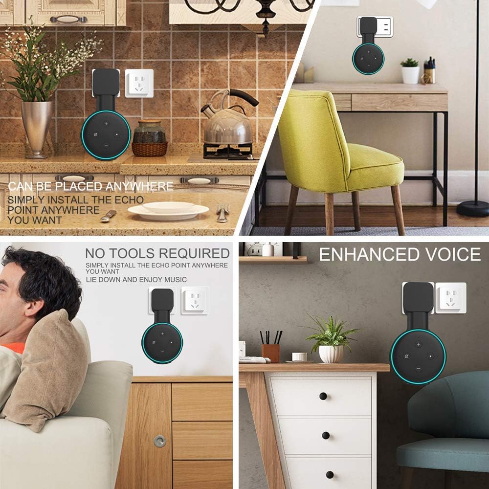 SOPORTE DE PARED PARA ECHO DOT 3RA GENERACIÓN SUIXING NEGRO - 5