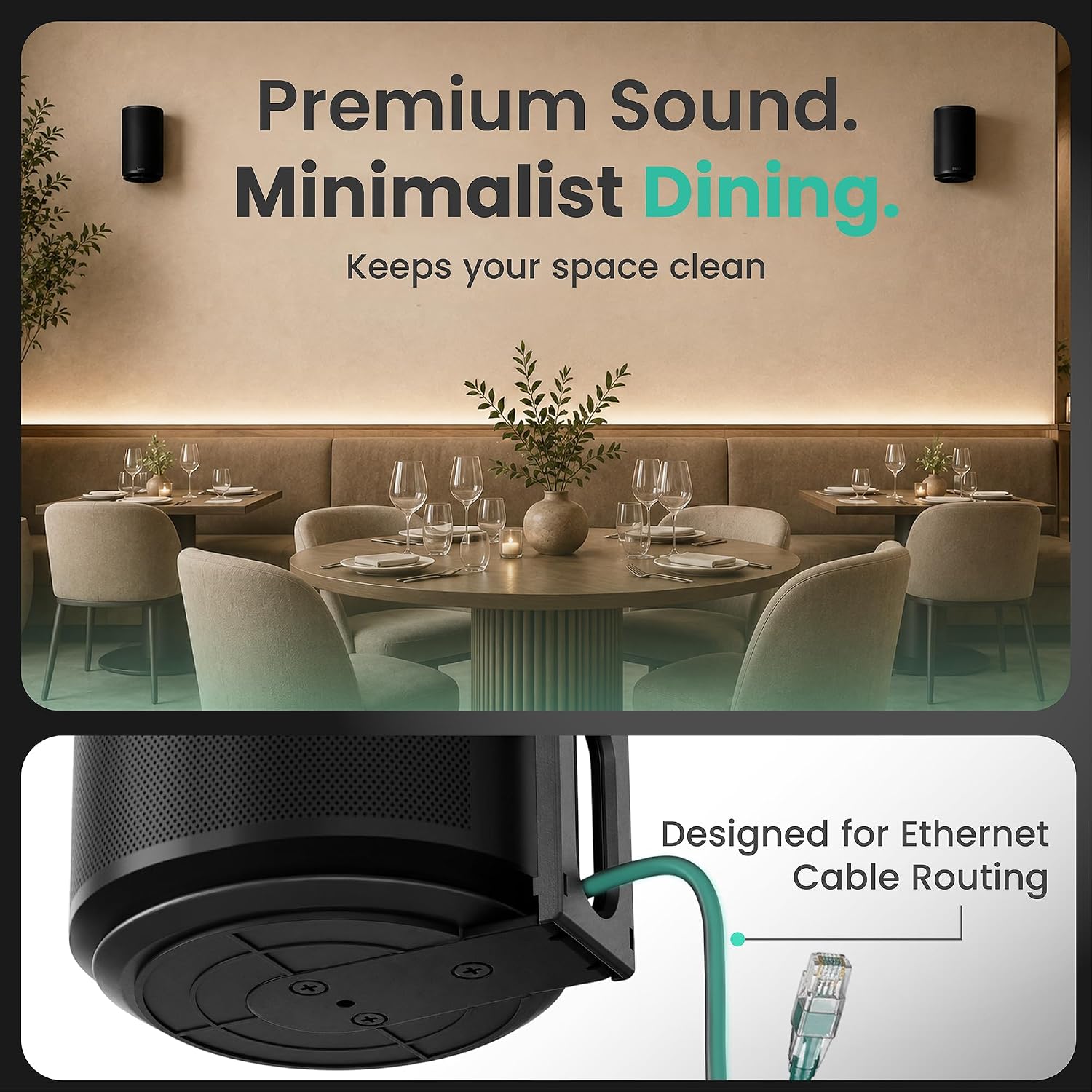 SOPORTE DE PARED PARA PARLANTES SONOS ERA 100 PRO YNVISION.DESIGN NEGRO 2 UNIDADES - 3