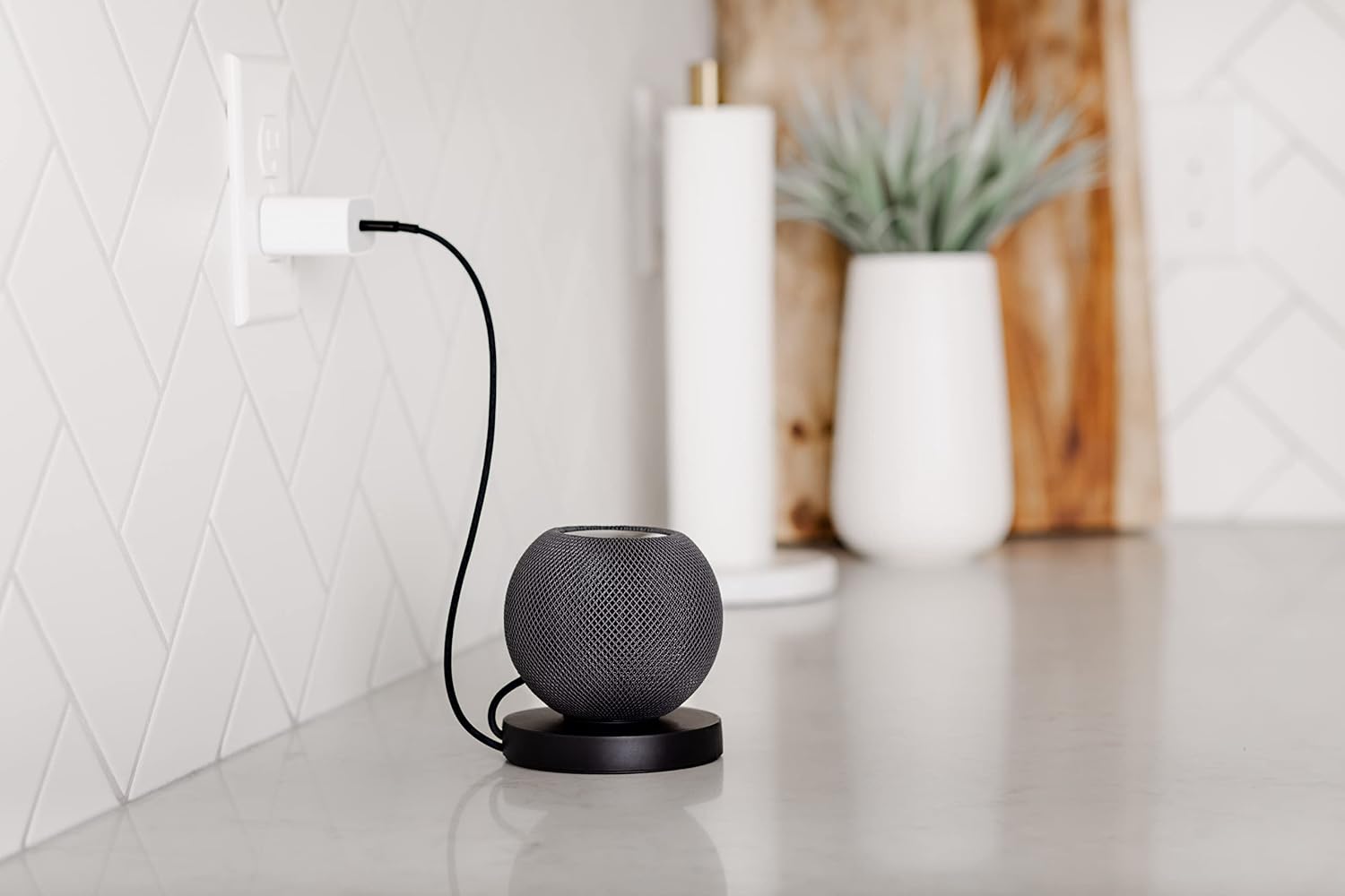 ORGANIZADOR DE CABLES CABLECOASTER PARA APPLE HOMEPOD MINI Y OTROS DISPOSITIVOS ELECTRÓNICOS NEGRO - 1