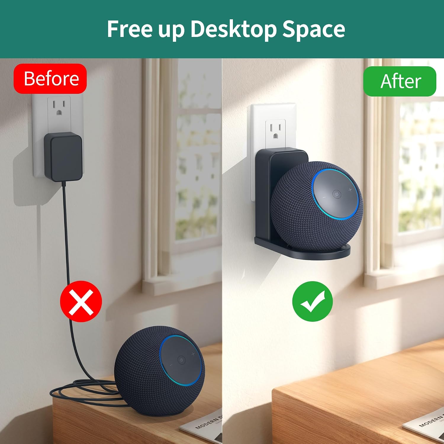 SOPORTE DE PARED PARA PARLANTES HOMEMOUNT DOT MAX Y NEST MINI GRAFITO 1 UNIDAD - 2