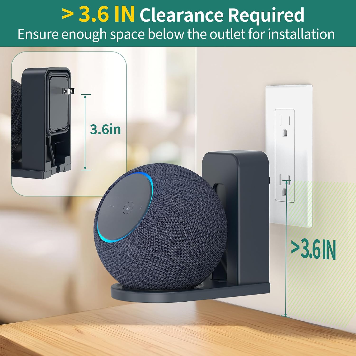 SOPORTE DE PARED PARA PARLANTES HOMEMOUNT DOT MAX Y NEST MINI GRAFITO 1 UNIDAD - 3