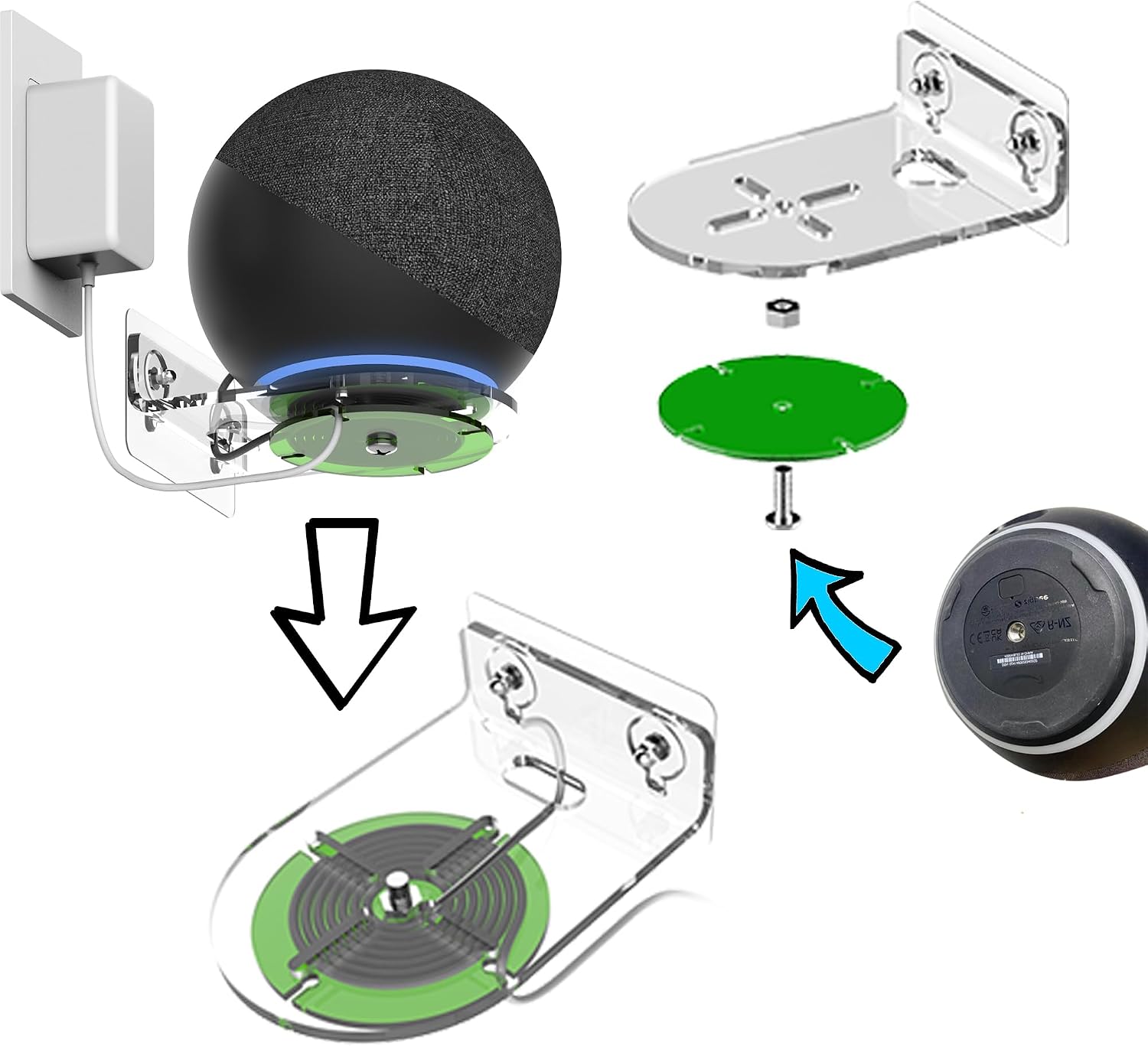 SOPORTE DE PARED PARA PARLANTES HOOKMEMO COMPATIBLE CON ECHO STUDIO 2025 Y SONOS ERA100 - 3