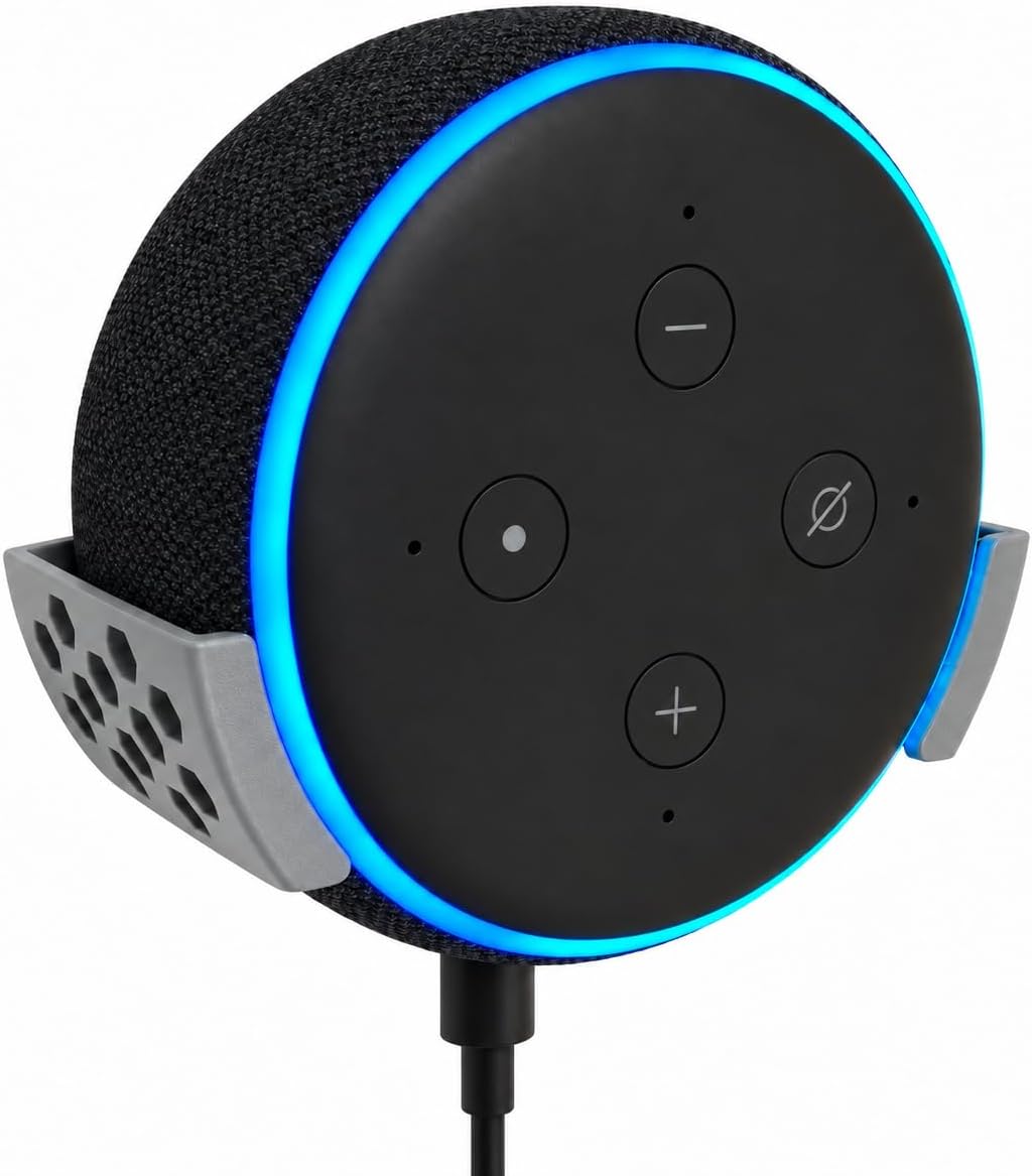 SOPORTE DE PARED PARA PARLANTE VOICE ASSISTANT HANDMADE COMPATIBLE CON GENERACIONES 1, 2 Y 3 GRIS - 1