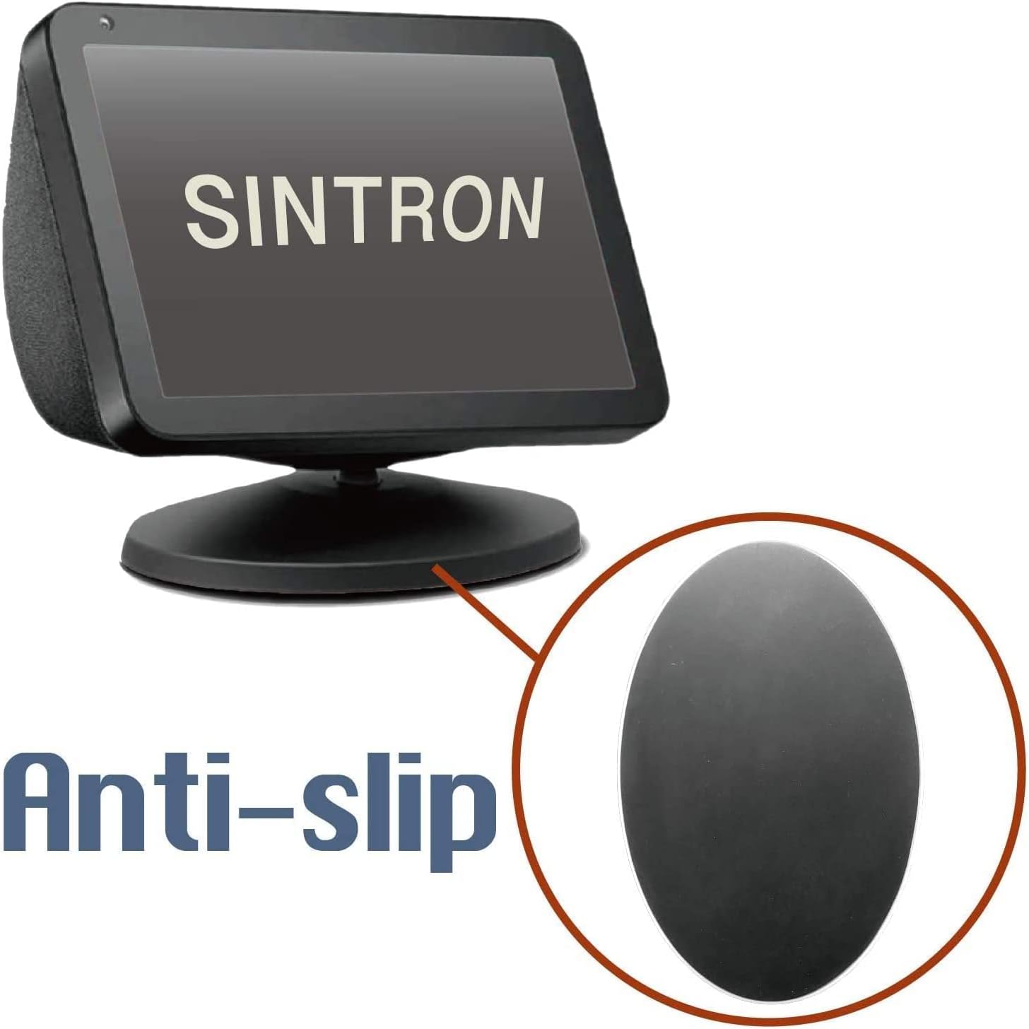 SOPORTE PARA PARLANTES SINTRON SMART DISPLAY STAND PARA SHOW 5 Y 8 AJUSTABLE CON ROTACIÓN 360° Y BASE ANTIDESLIZANTE NEGRO - 4