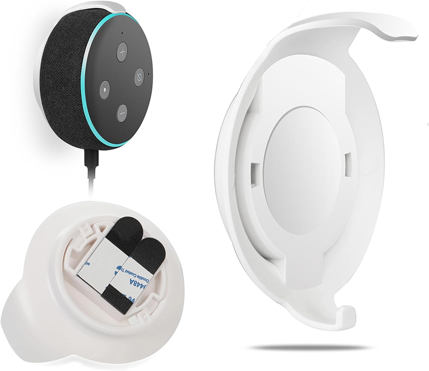 SOPORTE DE PARED WIDEPLORE PARA ECHO DOT 3RA GENERACIÓN SIN TALADRO CON GESTIÓN DE CABLES - 3