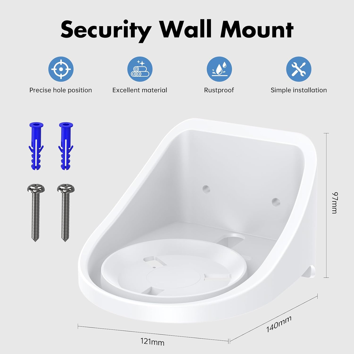 SOPORTE DE PARED PARA PARLANTE EDUP LOVE DOT MAX CON GESTIÓN DE CABLES BLANCO - 2