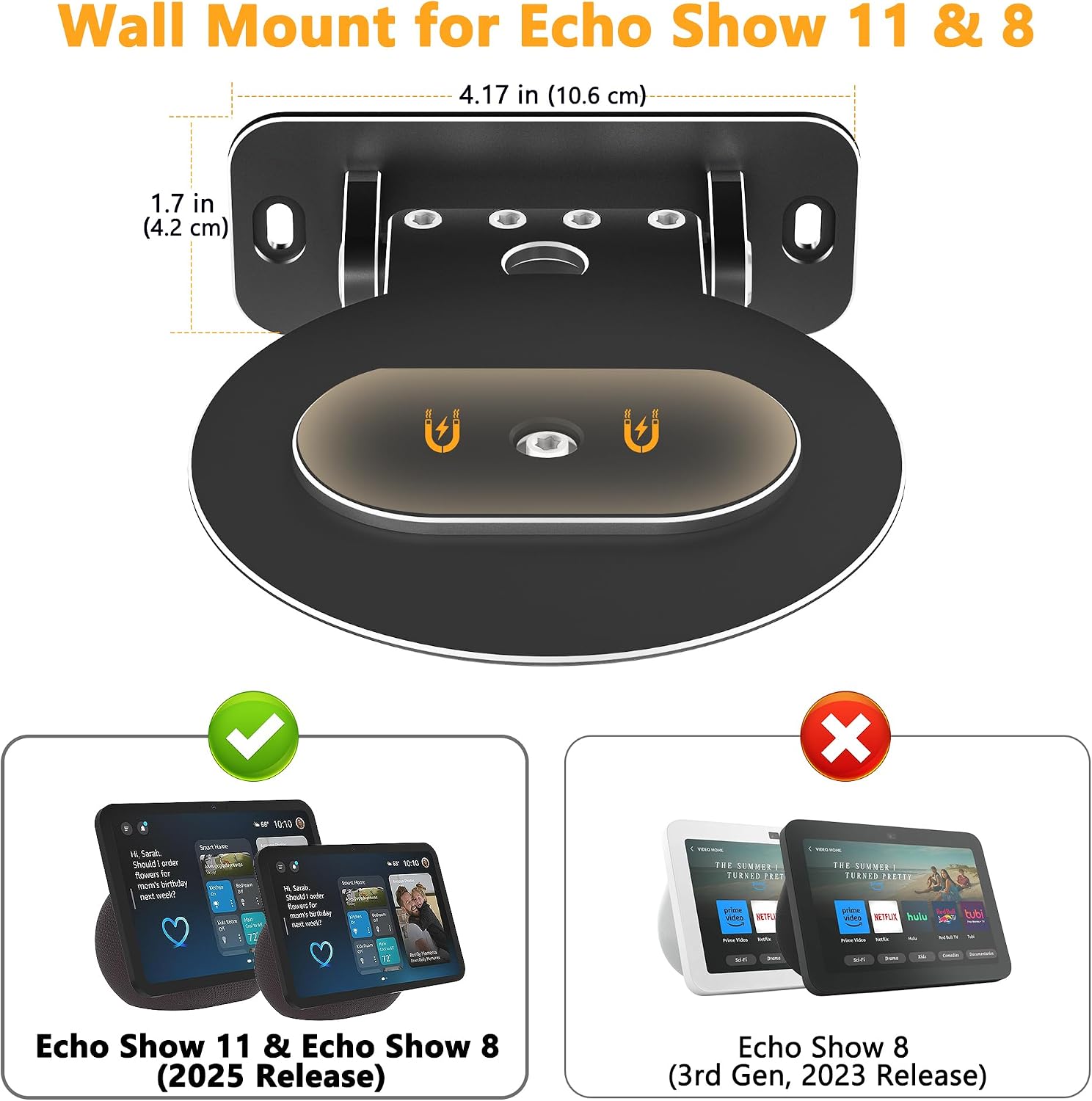 SOPORTE DE PARED PARA PARLANTES LAIVLI COMPATIBLE CON ECHO SHOW 8 Y ECHO SHOW 11 2025 - 3