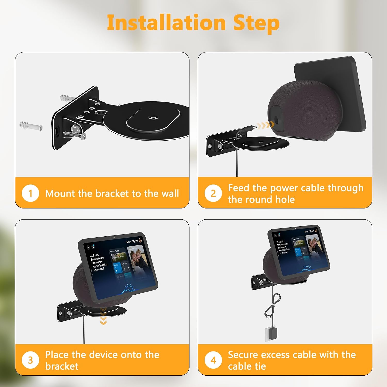 SOPORTE DE PARED PARA PARLANTES LAIVLI COMPATIBLE CON ECHO SHOW 8 Y ECHO SHOW 11 2025 - 5