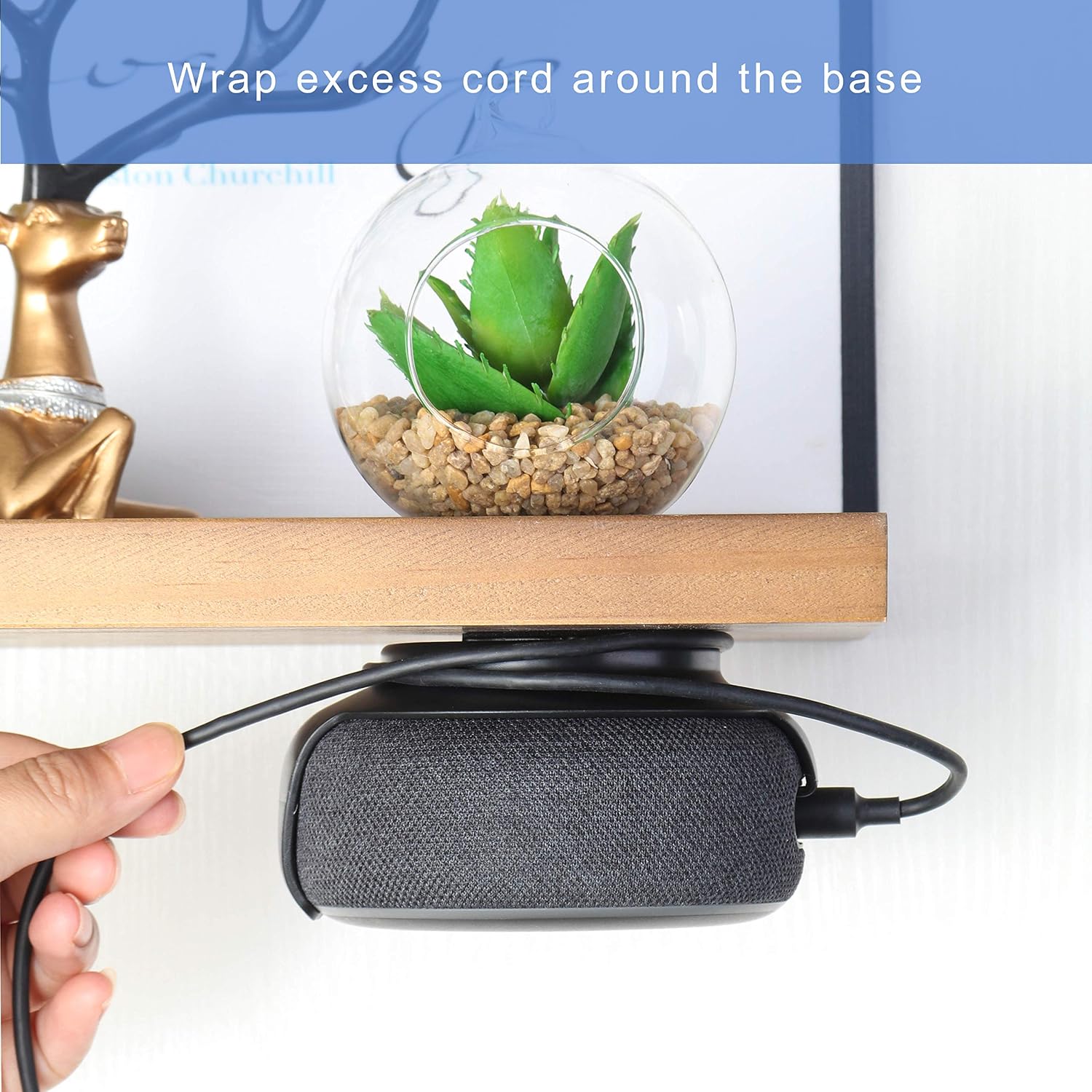 SOPORTE DE PARED PARA ECHO DOT 3RA GENERACIÓN WIDEPLORE NEGRO - 5