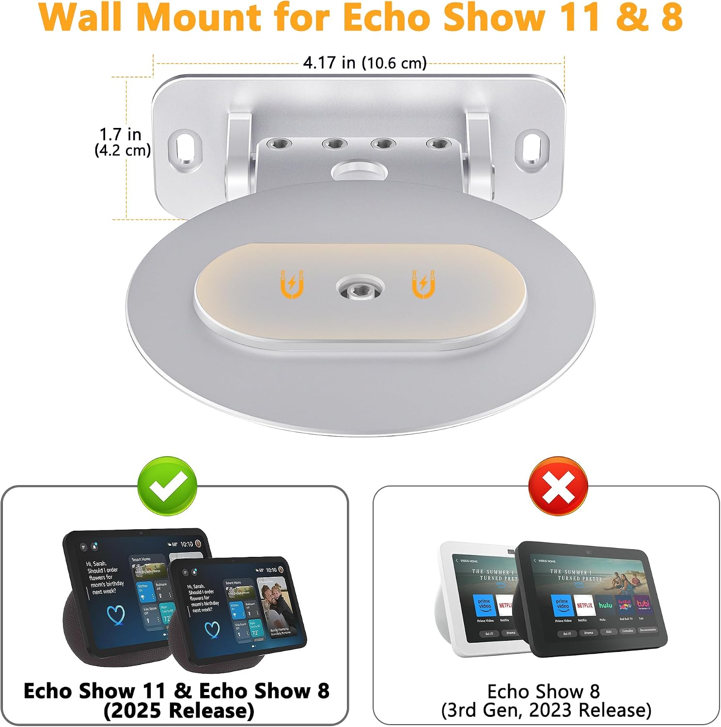 SOPORTE DE PARED PARA PARLANTES LAIVLI COMPATIBLE CON ECHO SHOW 8 Y ECHO SHOW 11 2025 - 3