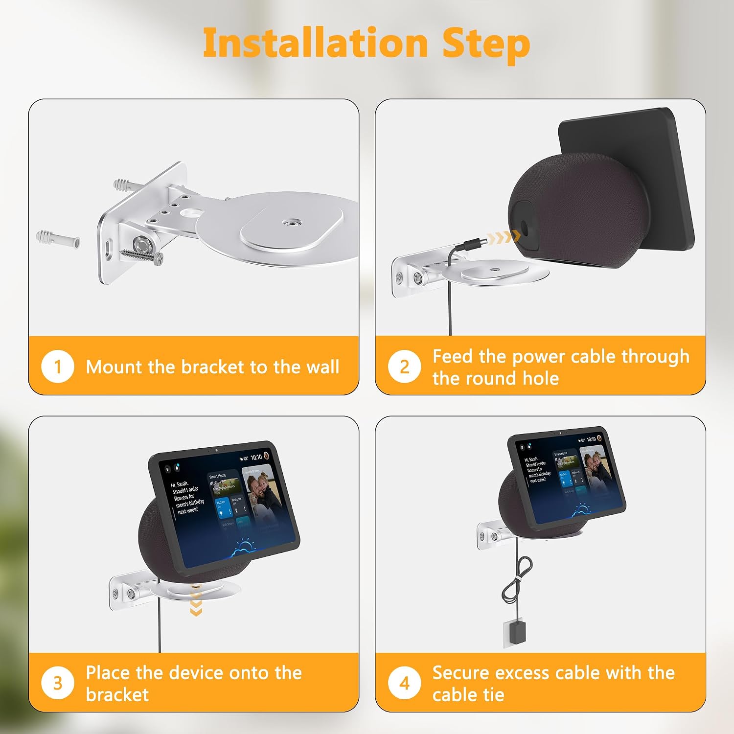 SOPORTE DE PARED PARA PARLANTES LAIVLI COMPATIBLE CON ECHO SHOW 8 Y ECHO SHOW 11 2025 - 5