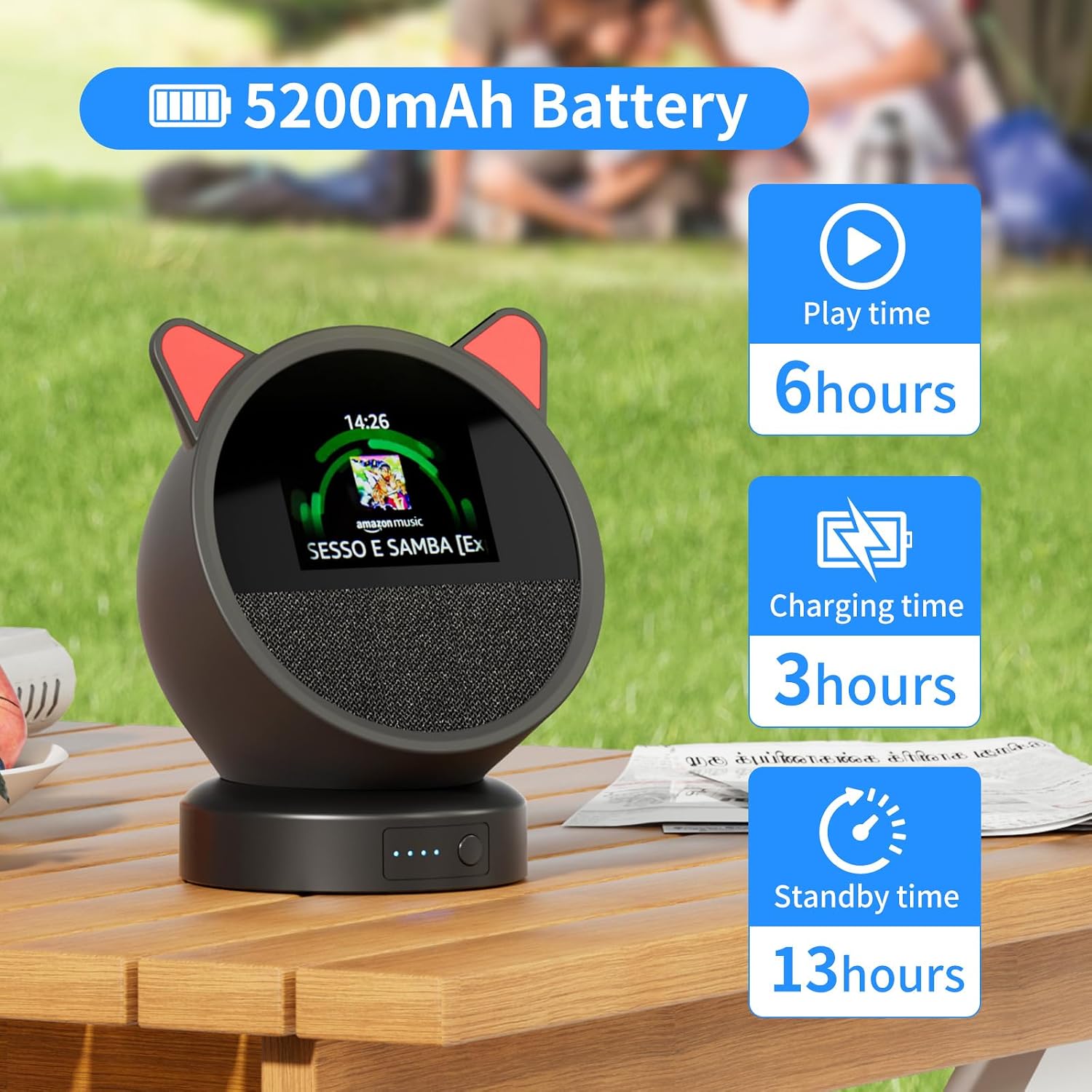 BASE DE BATERÍA PARA SPOT 5200 MAH LIBOER NEGRA - 2