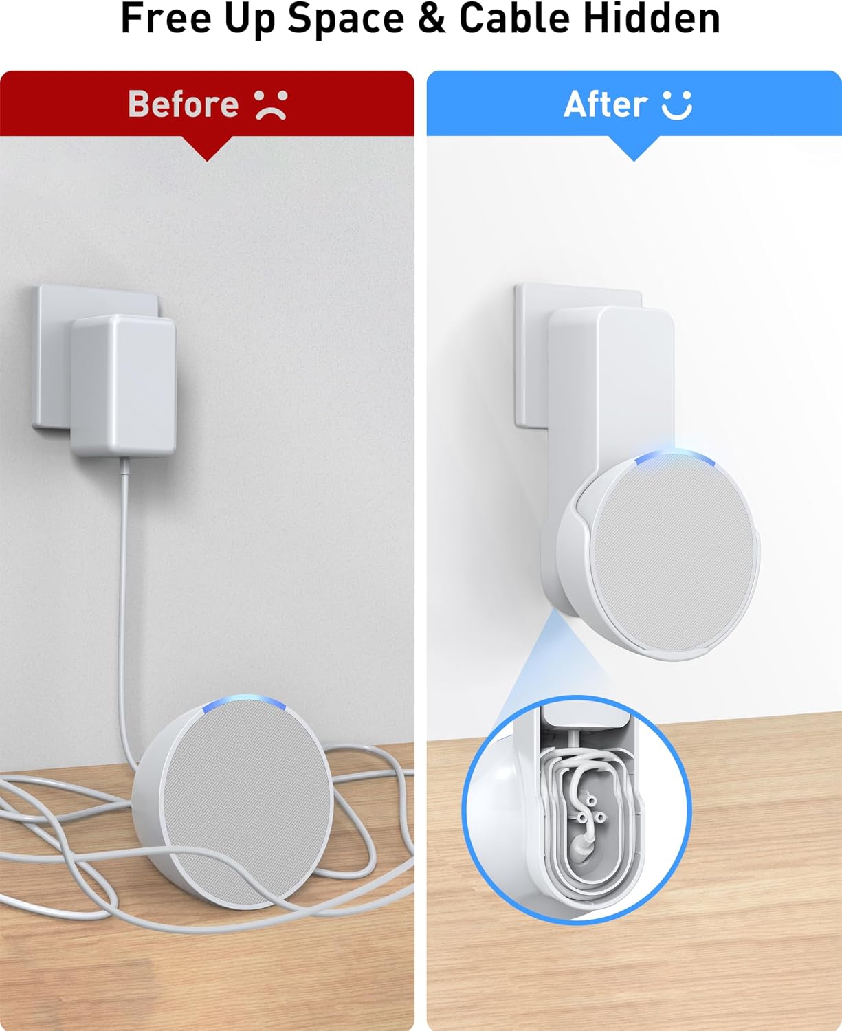 SOPORTE DE PARED PARA PARLANTE MAXONAR ECHO POP BLANCO - 2