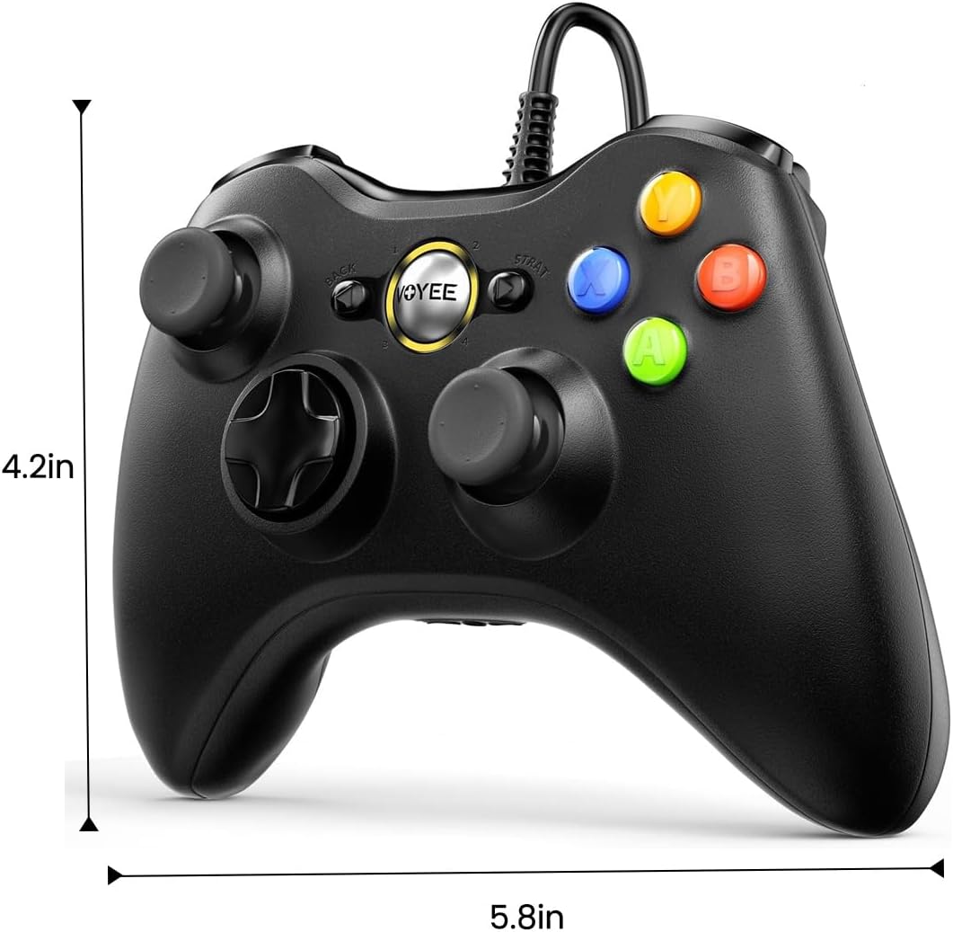 CONTROL CON CABLE PARA PC Y XBOX 360 VOYEE COMPATIBLE CON WINDOWS 10/8/7 - 2