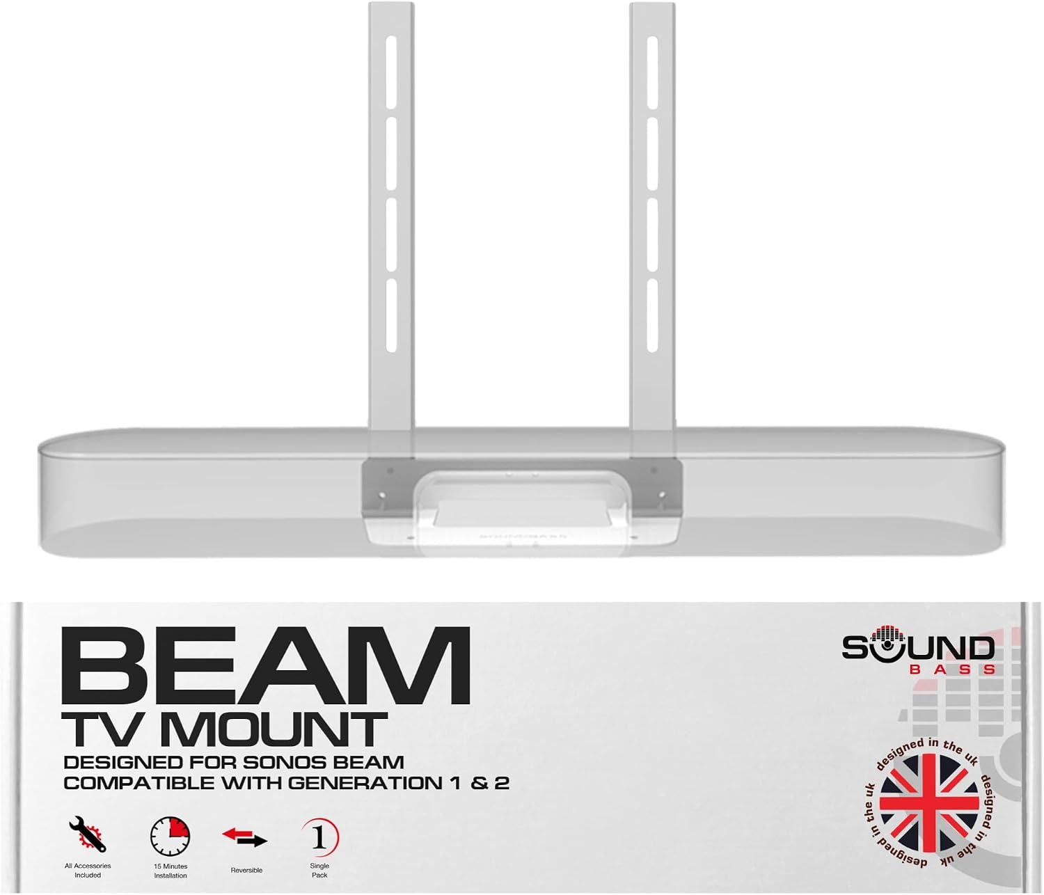 SOPORTE PARA BARRA DE SONIDO SOUND BASS PARA SONOS BEAM GEN 1 Y 2 BLANCO - 1