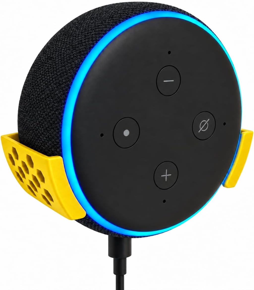 SOPORTE DE PARED PARA ASISTENTE DE VOZ HANDMADE COMPATIBLE CON GENERACIONES 1, 2 Y 3 AMARILLO GEN 3 - 1