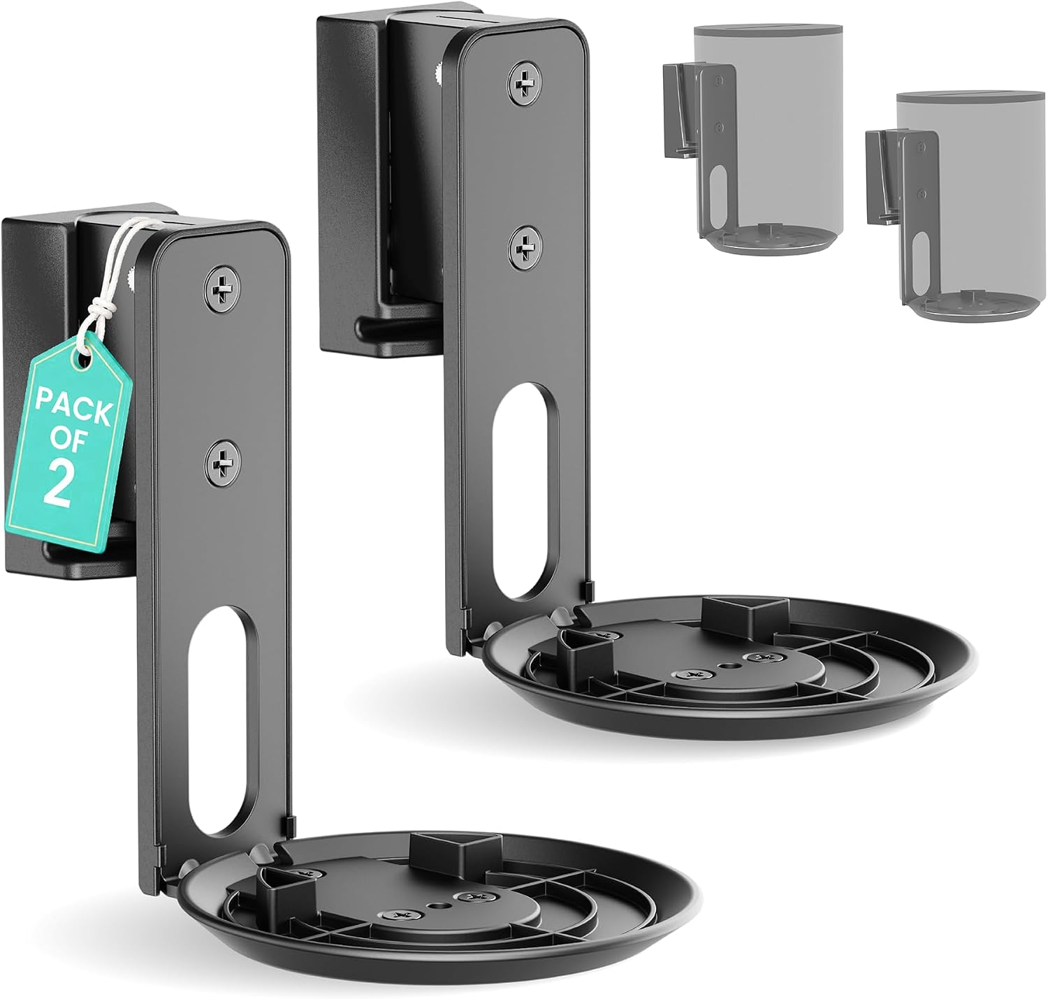 SOPORTE DE PARED PARA PARLANTES YNVISION.DESIGN SONOS ERA 100/100 SL NEGRO 2 UNIDADES - 1