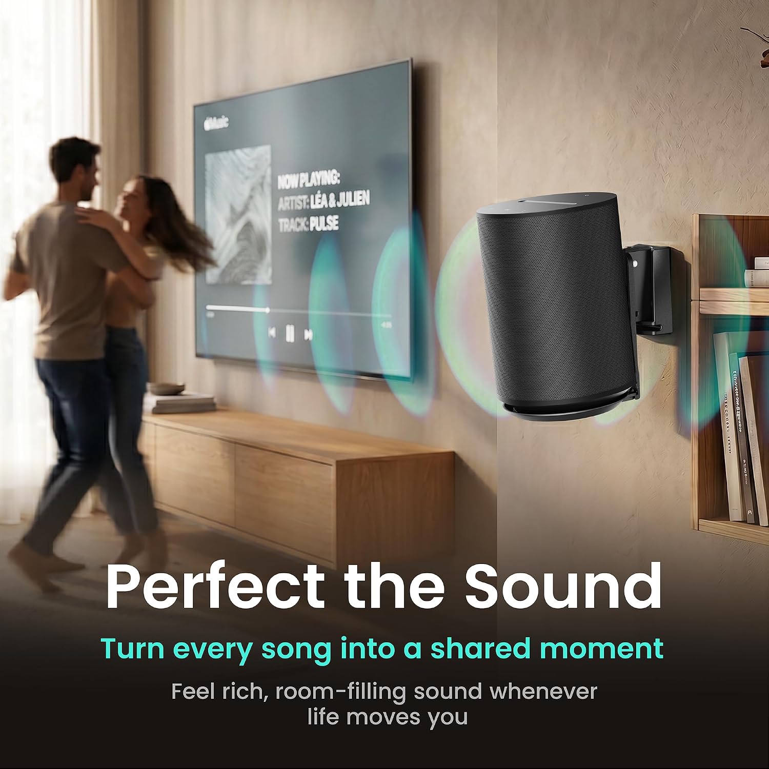 SOPORTE DE PARED PARA PARLANTES YNVISION.DESIGN SONOS ERA 100/100 SL NEGRO 2 UNIDADES - 2