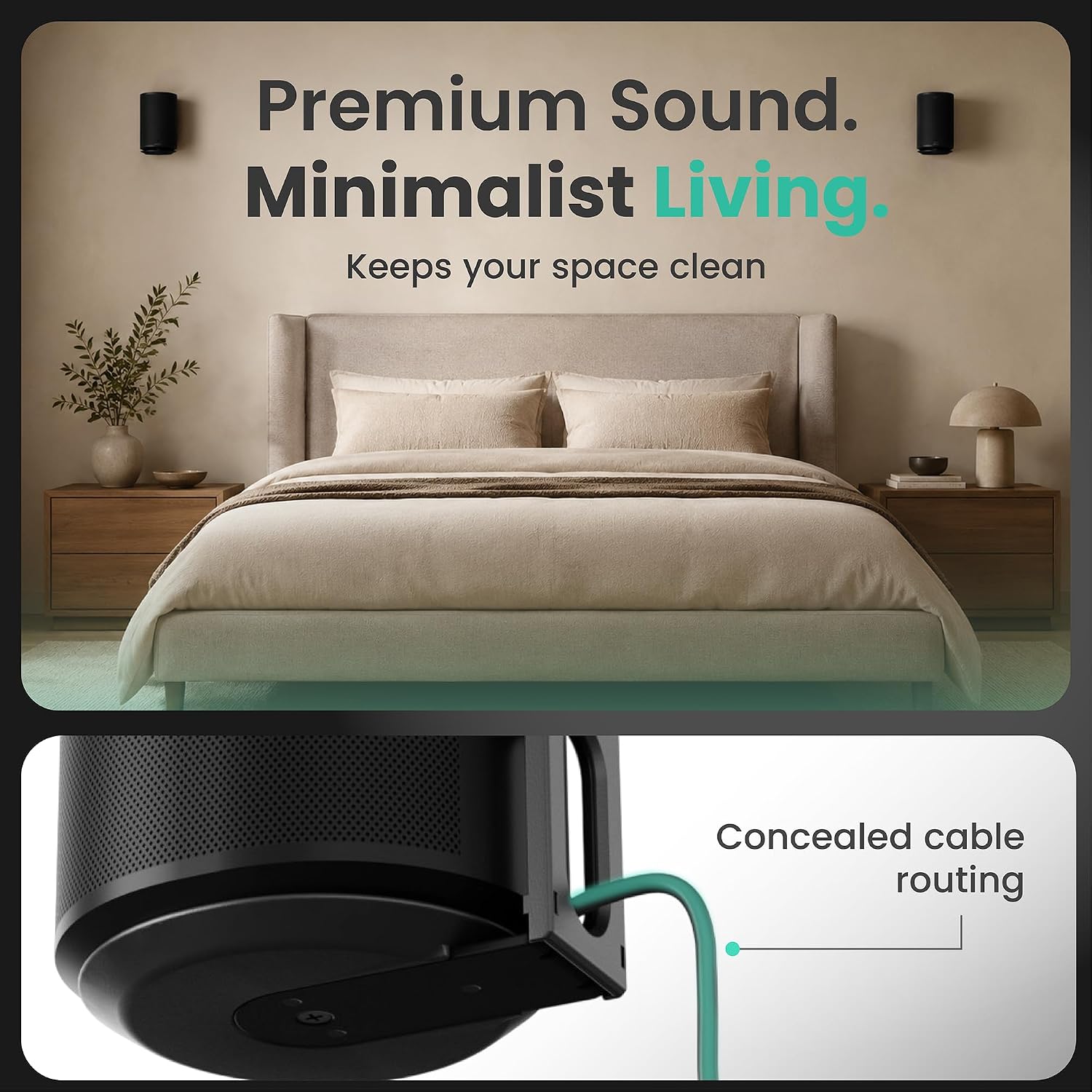 SOPORTE DE PARED PARA PARLANTES YNVISION.DESIGN SONOS ERA 100/100 SL NEGRO 2 UNIDADES - 3
