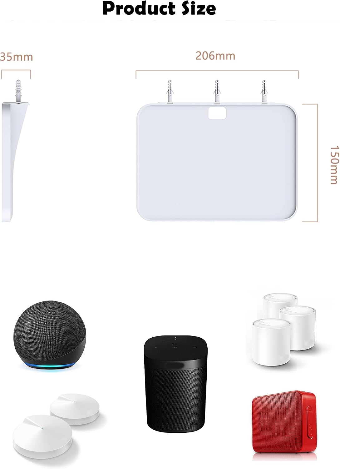 SOPORTE DE PARED UNIVERSAL PARA ROUTER GOOGLE WIFI BLANCO - 2