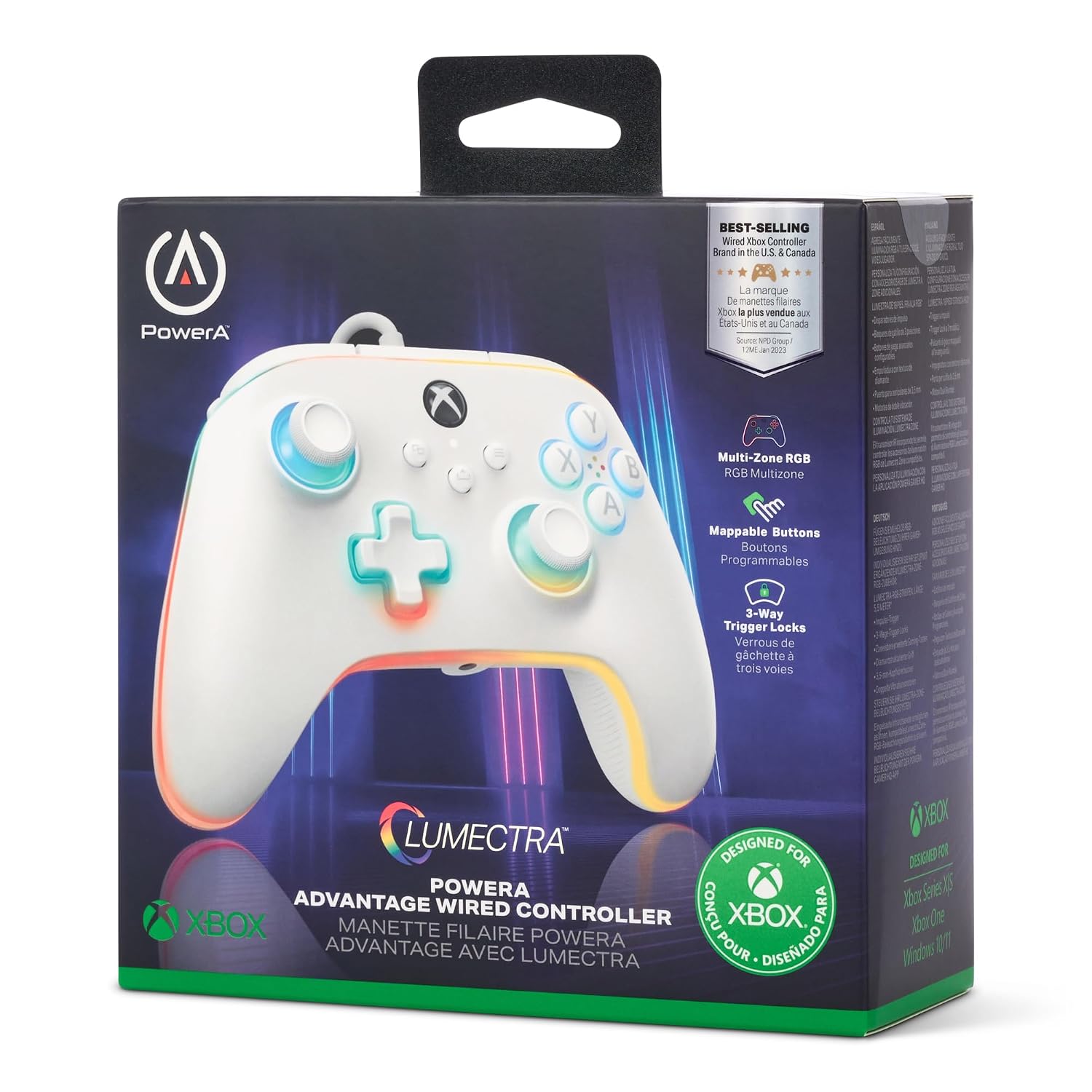 CONTROL POWERA ADVANTAGE WIRED PARA XBOX SERIES X|S CON LUMECTRA BLANCO - 2