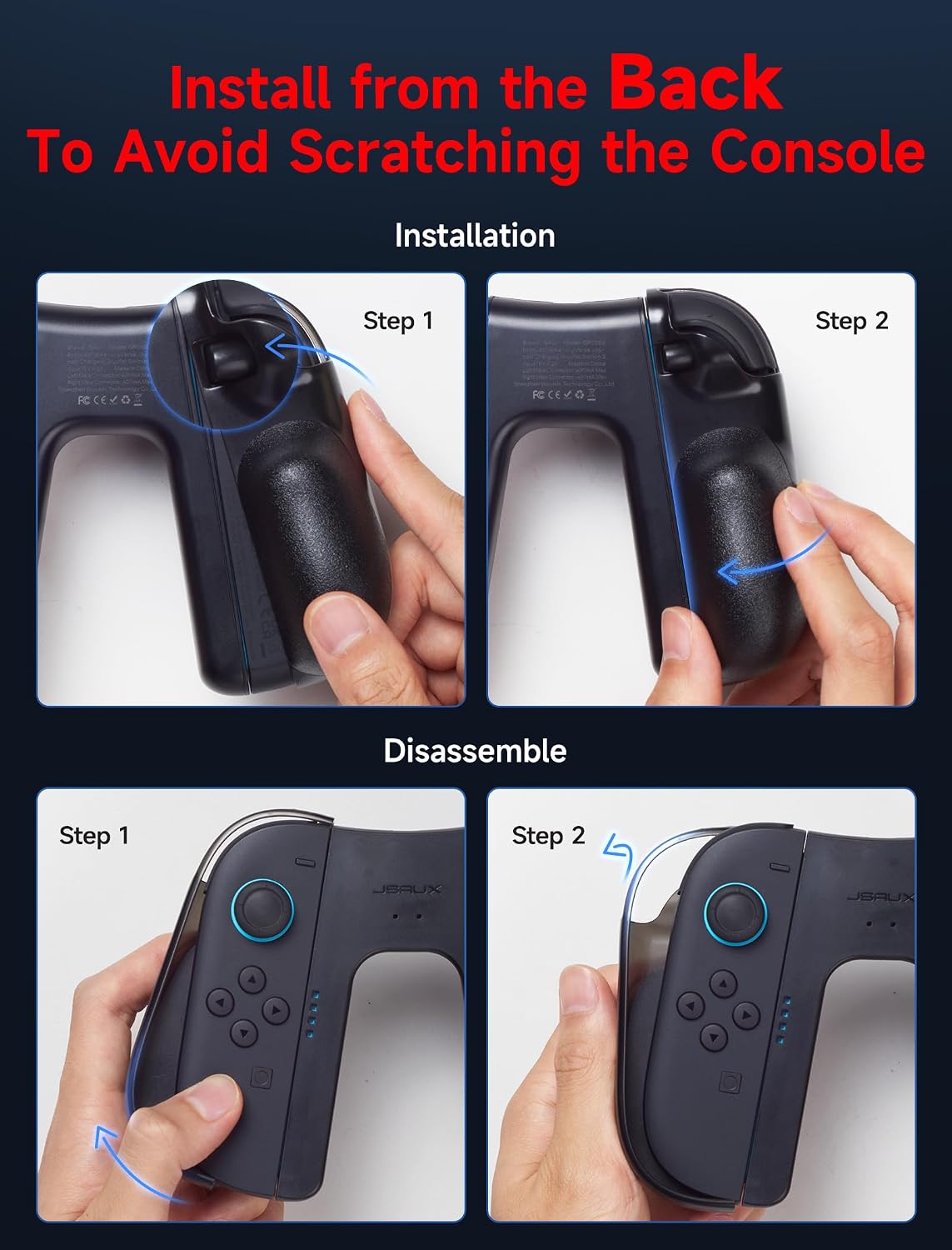 GRIP ERGONÓMICO CON CARGA PARA JOYPADS SWITCH 2 JSAUX - 2