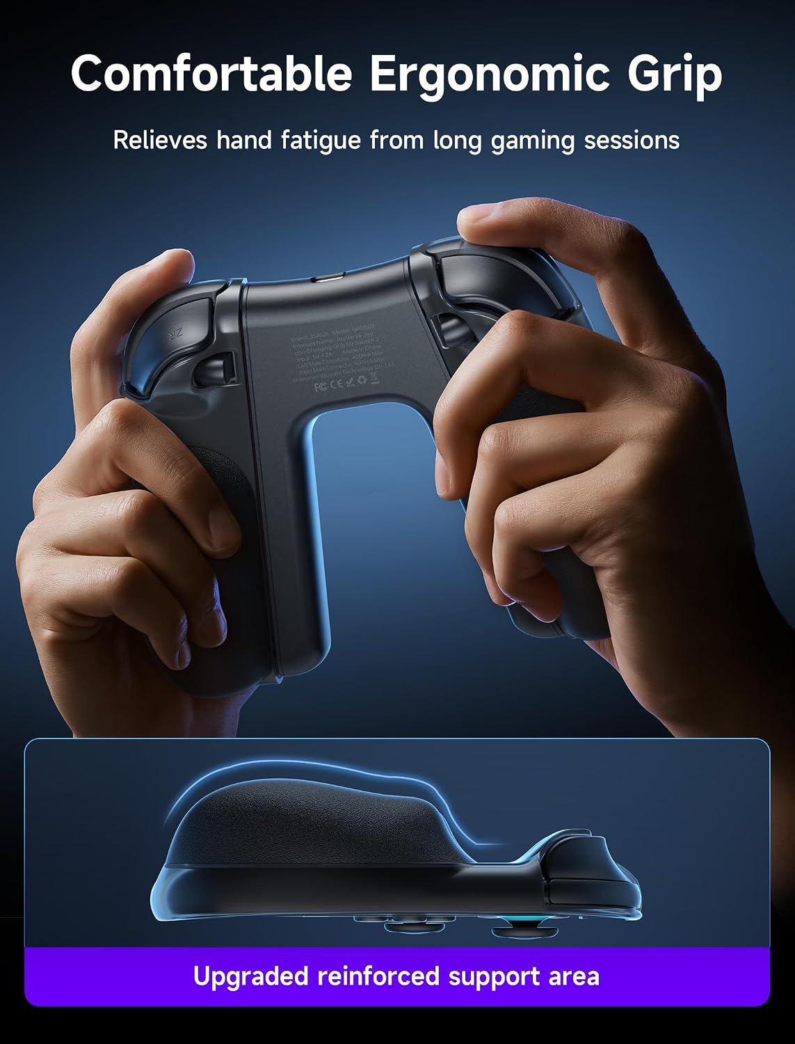 GRIP ERGONÓMICO CON CARGA PARA JOYPADS SWITCH 2 JSAUX - 4