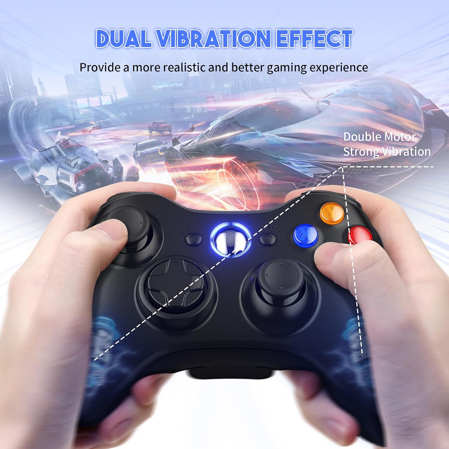 GAMEPAD GAMROMBO 2 PACK PARA XBOX 360 INALÁMBRICO COMPATIBLE CON PC WINDOWS - 4
