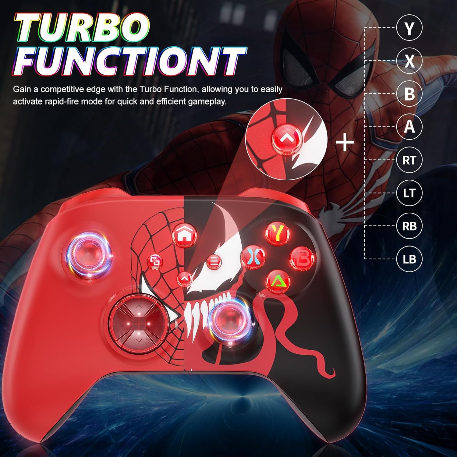 CONTROL INALÁMBRICO DINOSOO PARA XBOX SERIES X|S, ONE Y PC CON RGB, BLUETOOTH Y 4 MOTORES DE VIBRACIÓN - 4