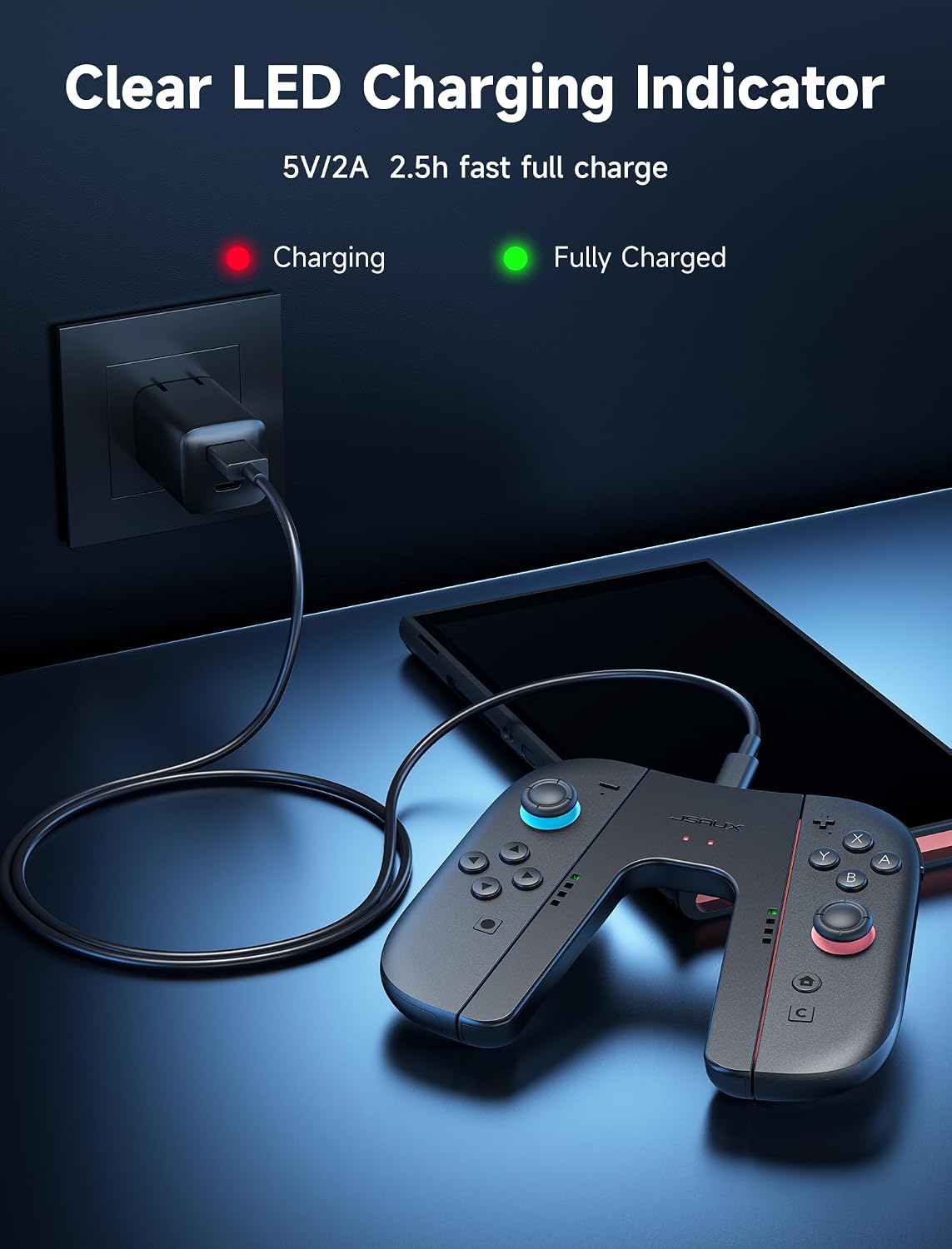 GRIP CON CARGA MAGNÉTICA PARA JOYPADS SWITCH 2 JSAUX - 4