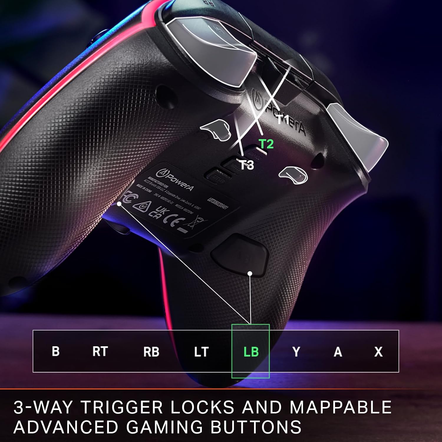 CONTROL POWERA ADVANTAGE WIRED PARA XBOX SERIES X|S CON LUMECTRA, NEGRO - 4
