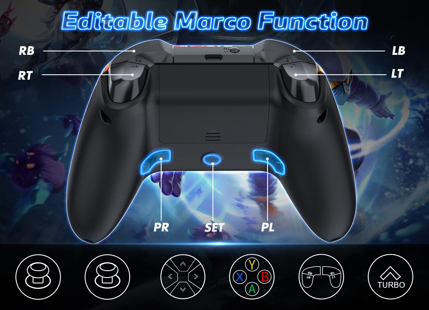 MANDO INALÁMBRICO DINOSOO PARA XBOX ONE Y XBOX SERIES X|S CON VIBRACIÓN DUAL Y CONECTOR DE AUDIO - 3