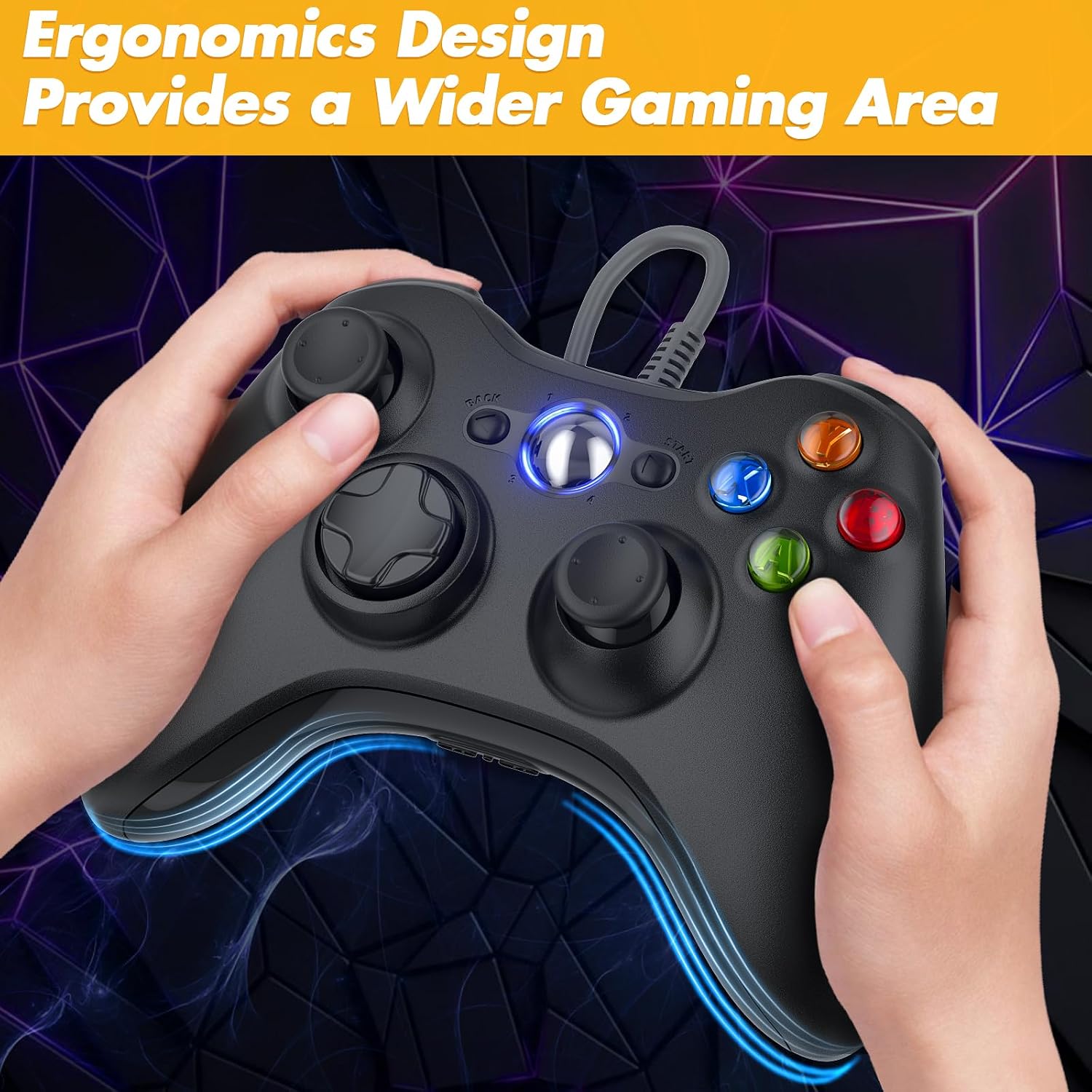 CONTROL CON CABLE PARA XBOX NONBLIEP COMPATIBLE CON XBOX 360 Y PC CON VIBRACIÓN DUAL Y JACK DE AUDIO 2.5MM NEGRO - 5