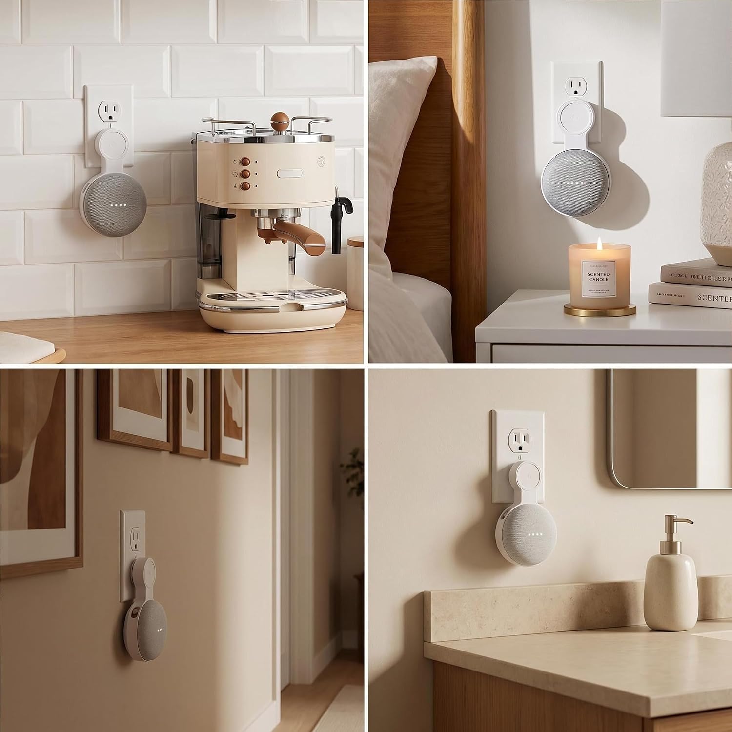 SOPORTE DE PARED PARA GOOGLE HOME MINI Y GOOGLE NEST MINI AMORTEK CON GESTIÓN DE CABLES - 3