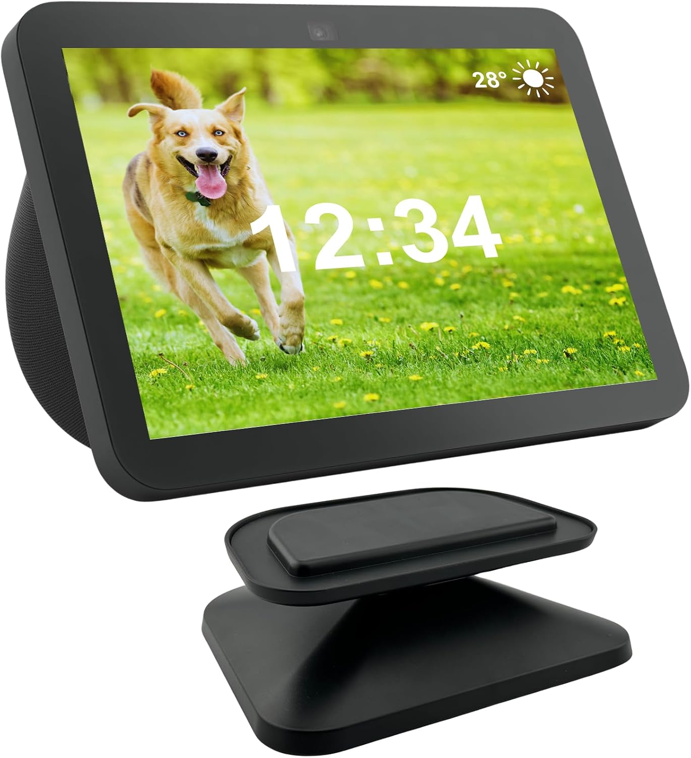SOPORTE MAGNÉTICO AJUSTABLE SINTRON PARA ECHO SHOW 8 3RA GEN CON ROTACIÓN 360° Y BASE ANTIDESLIZANTE NEGRO - 1