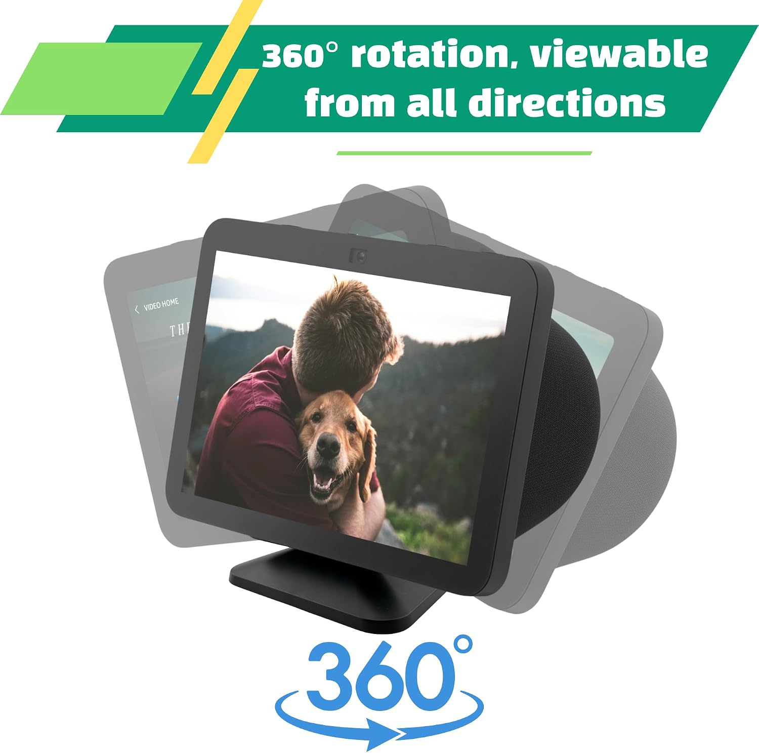 SOPORTE MAGNÉTICO AJUSTABLE SINTRON PARA ECHO SHOW 8 3RA GEN CON ROTACIÓN 360° Y BASE ANTIDESLIZANTE NEGRO - 4