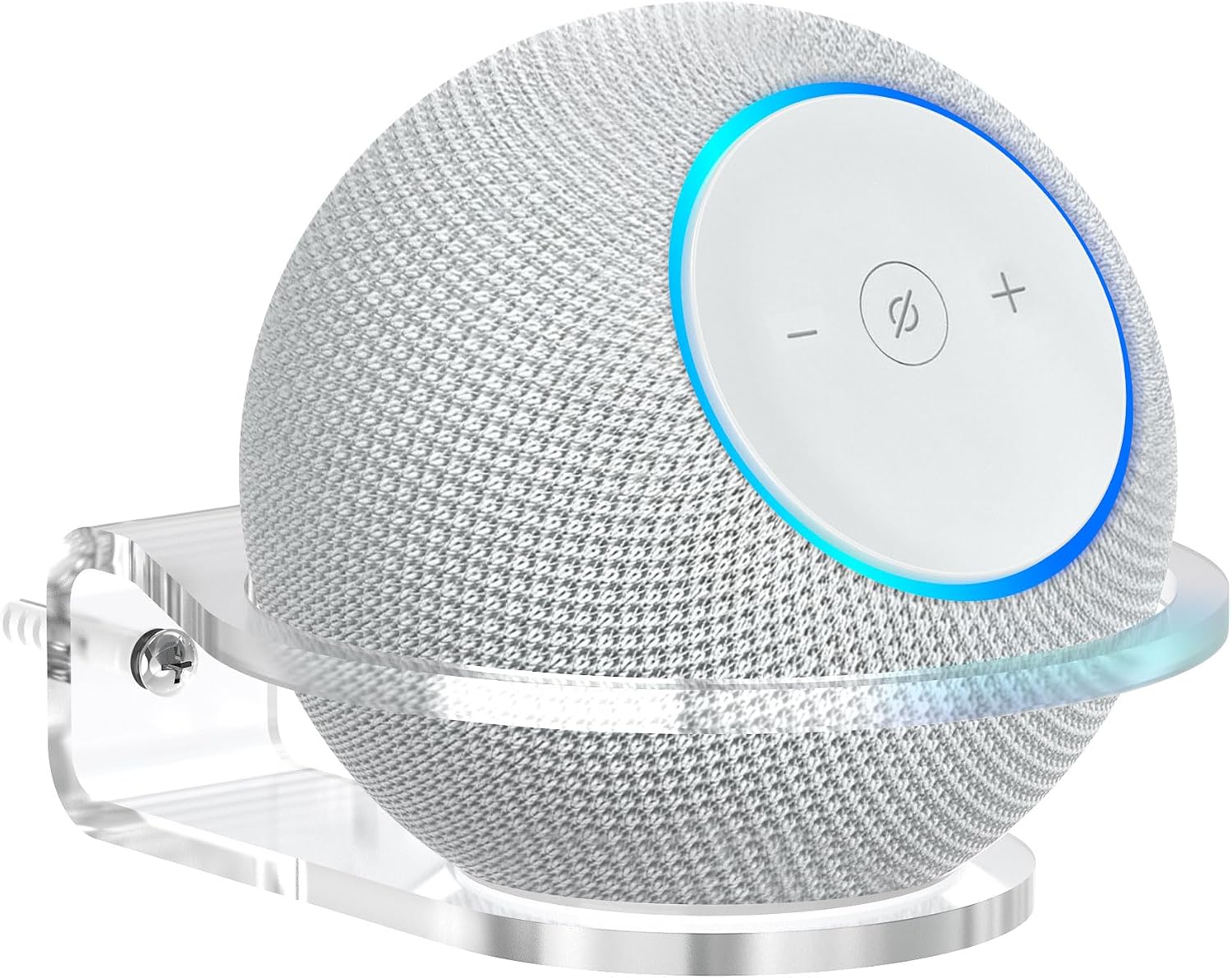 SOPORTE DE PARED PARA PARLANTES PLUSACC COMPATIBLE CON DOT MAX, DOT 5 Y HOMEPOD MINI TRANSPARENTE - 1