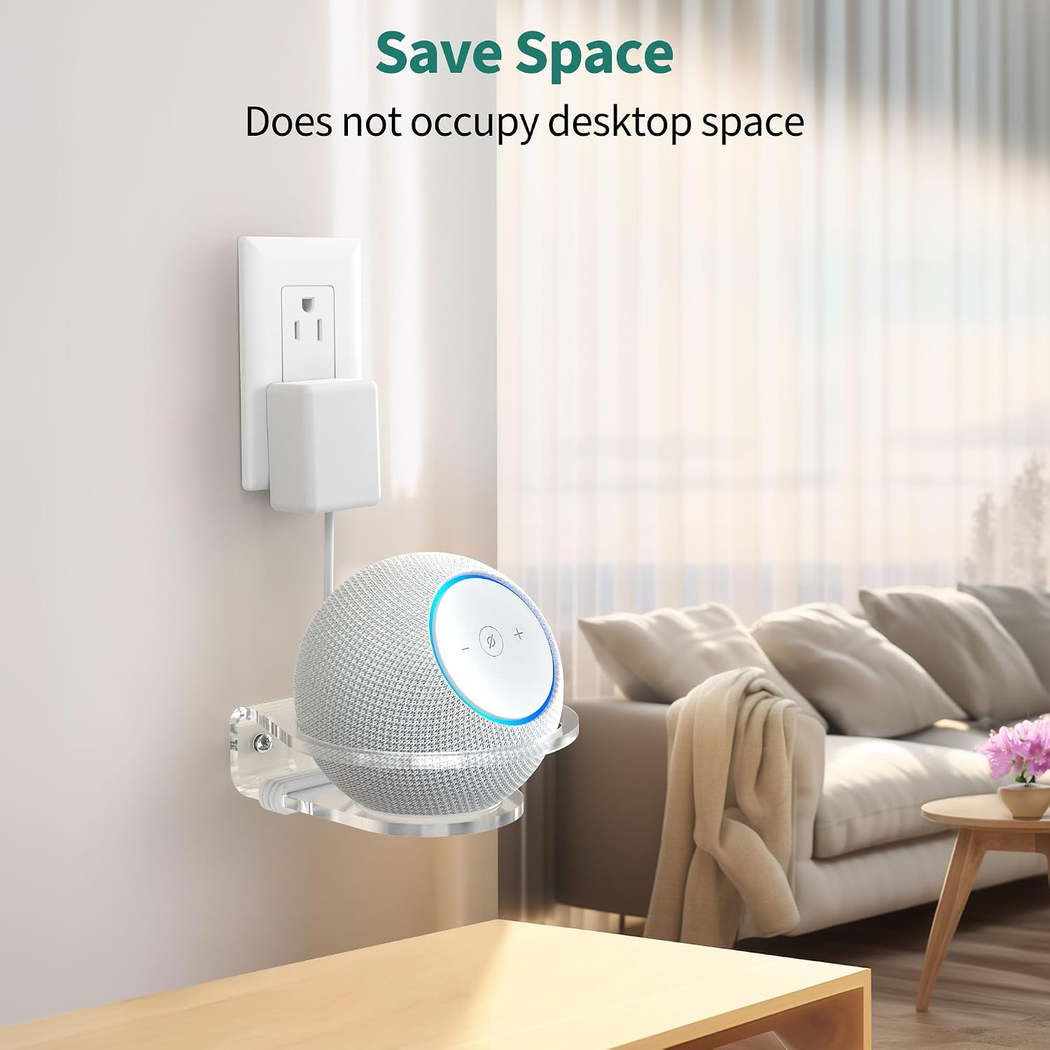 SOPORTE DE PARED PARA PARLANTES PLUSACC PARA DOT MAX, DOT 5 Y HOMEPOD MINI, PACK 2 - 5