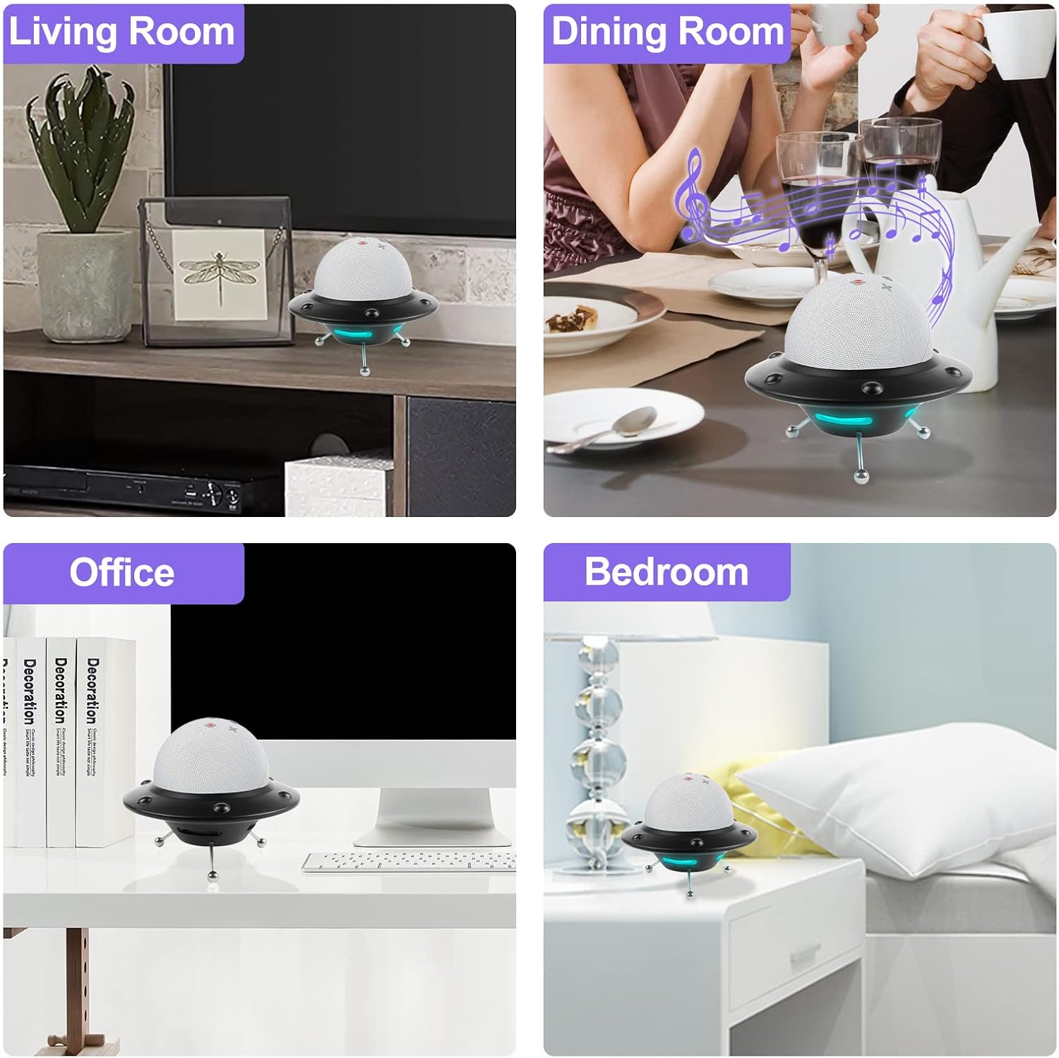 SOPORTE PARA PARLANTE ECHO DOT 4TA/5TA GENERACIÓN MAOZHREN NEGRO - 5