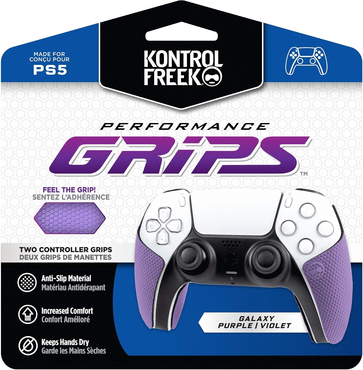 ACCESORIO KONTROLFREEK PERFORMANCE GRIPS PARA CONTROL PLAYSTATION 5 GALAXY MORADO - 1