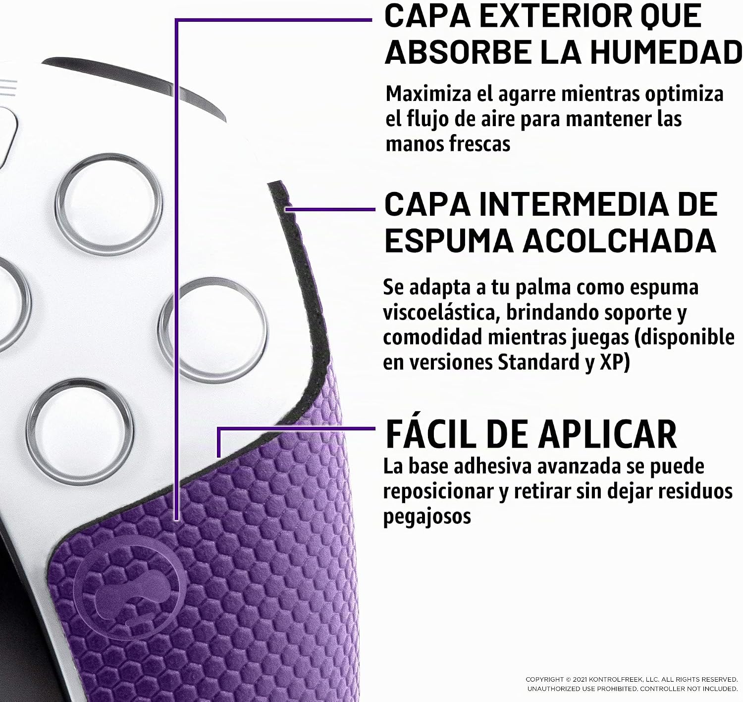 ACCESORIO KONTROLFREEK PERFORMANCE GRIPS PARA CONTROL PLAYSTATION 5 GALAXY MORADO - 3