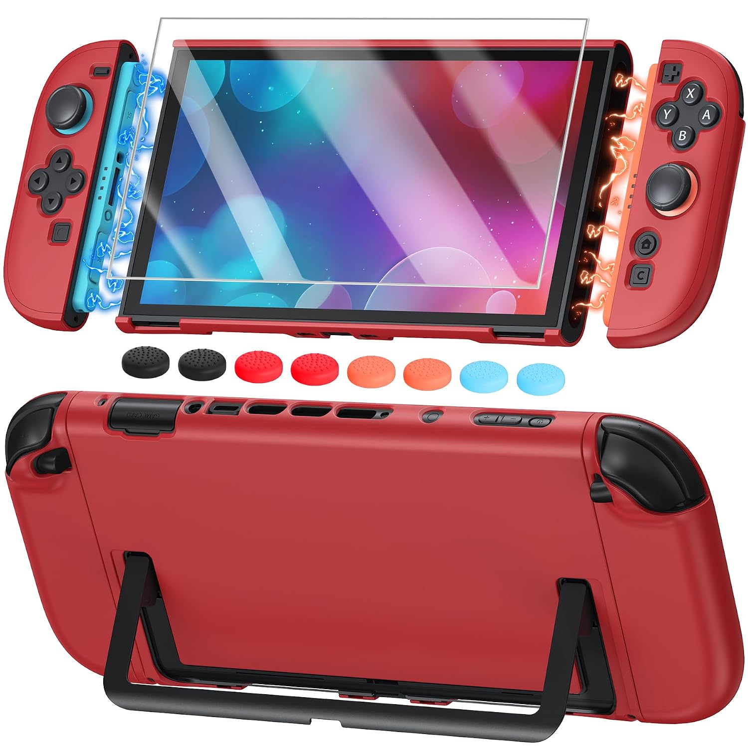 FUNDA CON PROTECTOR DE PANTALLA PARA NINTENDO SWITCH 2 FYOUNG ROJA - 1