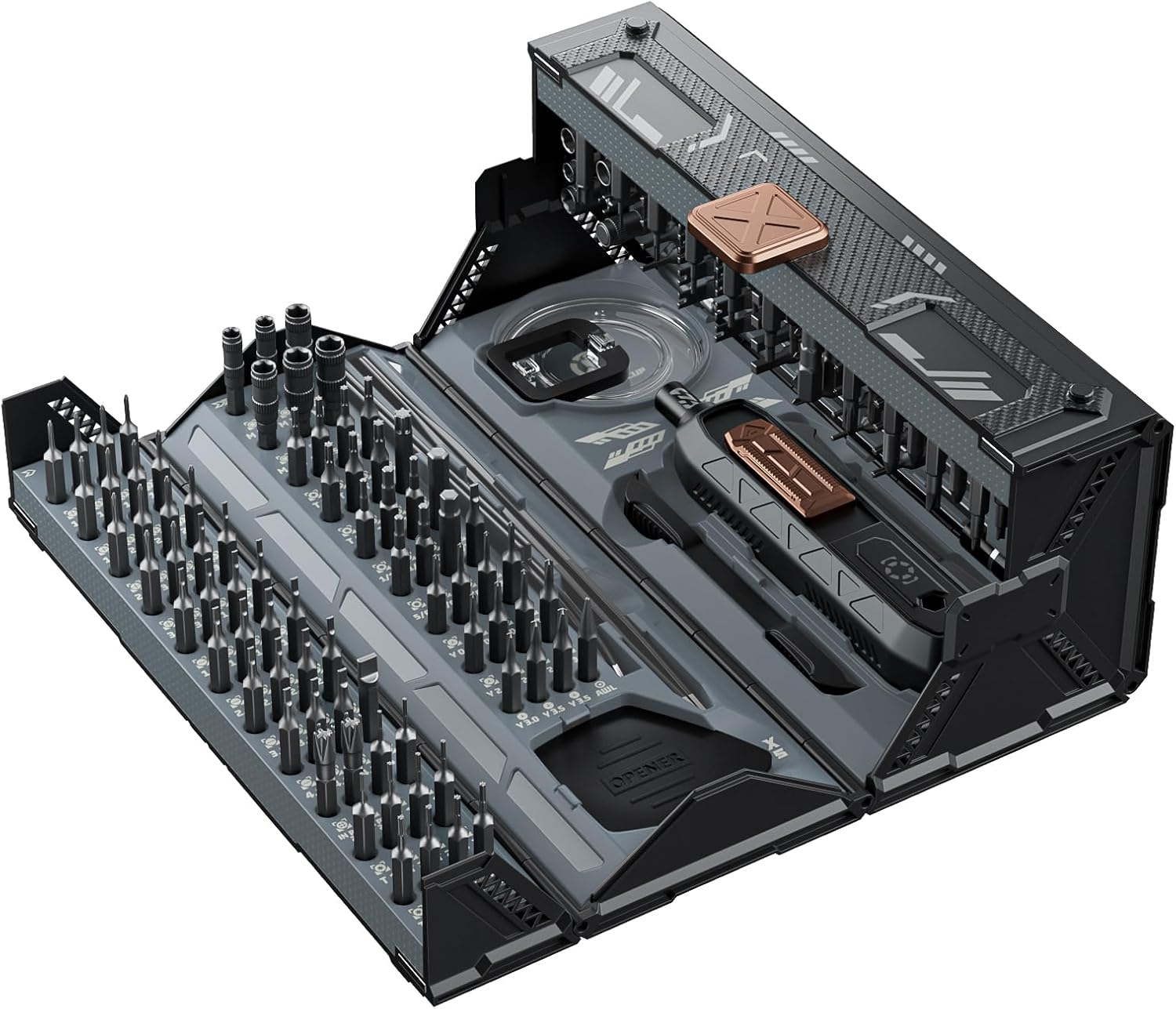 SET DE DESTORNILLADORES DE PRECISIÓN JAKEMY 180 EN 1 CON PUNTAS MAGNÉTICAS Y ACCESORIOS PARA REPARACIÓN ELECTRÓNICA - 1
