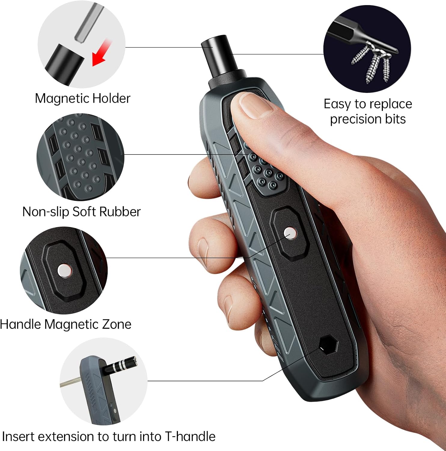 SET DE DESTORNILLADORES DE PRECISIÓN JAKEMY 180 EN 1 CON PUNTAS MAGNÉTICAS Y ACCESORIOS PARA REPARACIÓN ELECTRÓNICA - 4