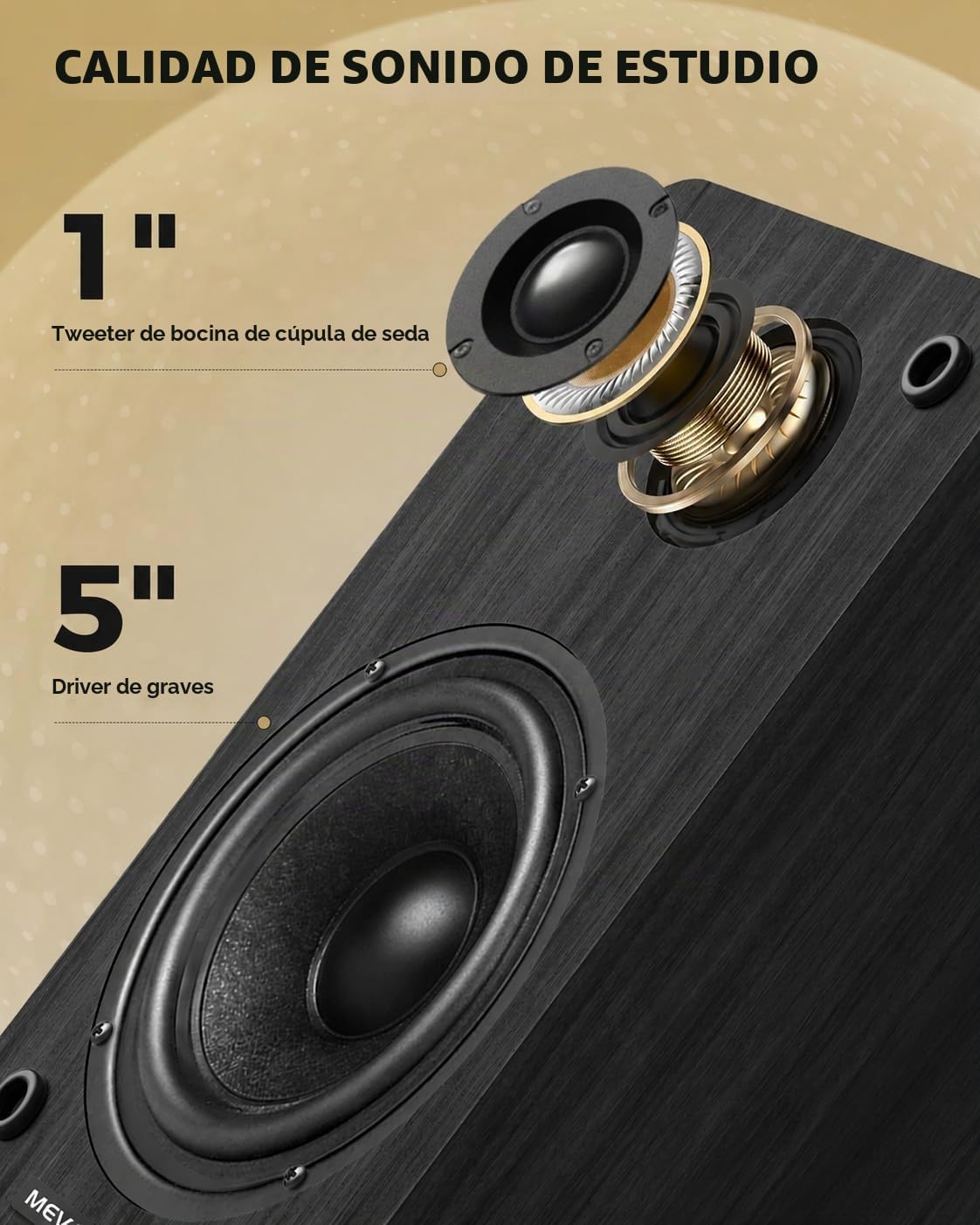 PARLANTES DE ESTANTERÍA MEVOSTO DS19 5 PULGADAS CON CABLE PARA PC Y TV - 2