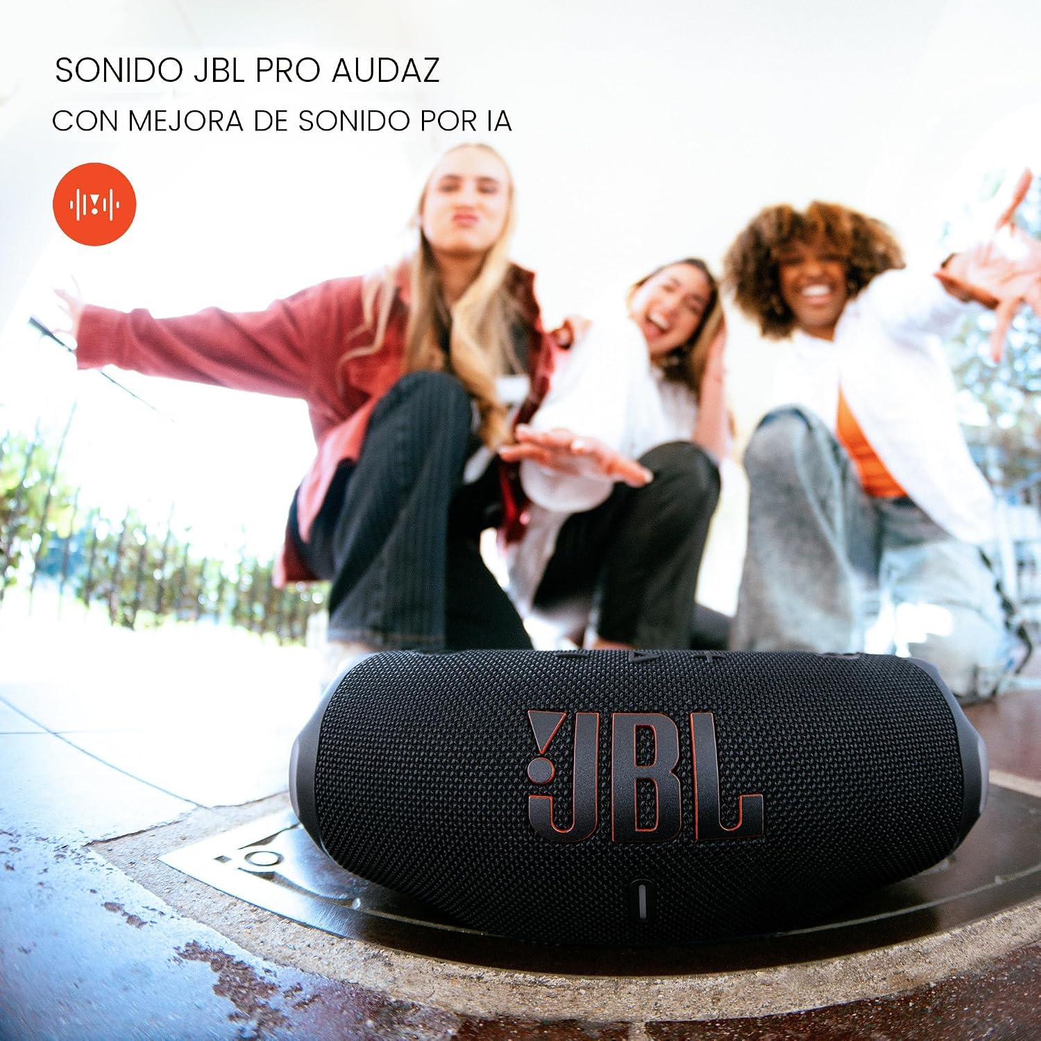 PARLANTE PORTÁTIL JBL CHARGE 6 BLUETOOTH RESISTENTE AL AGUA Y GOLPES COLOR ARENA - 5