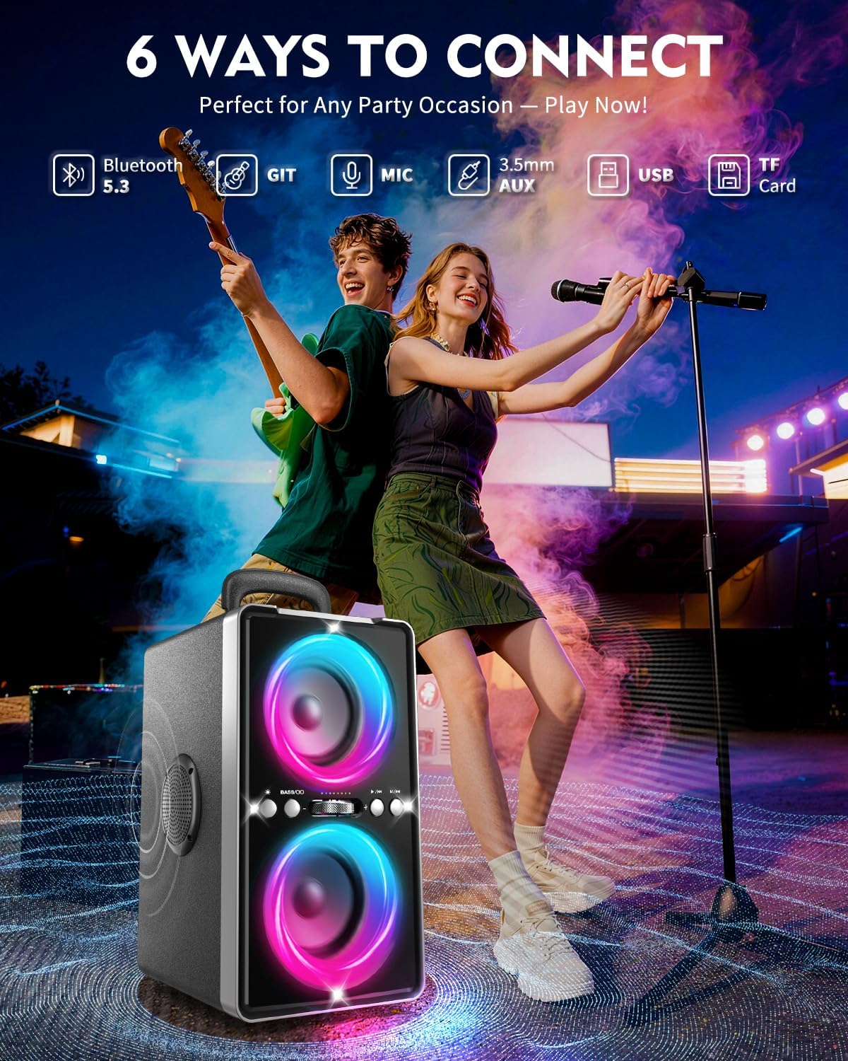 PARLANTE BLUETOOTH YIER 200W CON GRAVES PROFUNDOS - 4