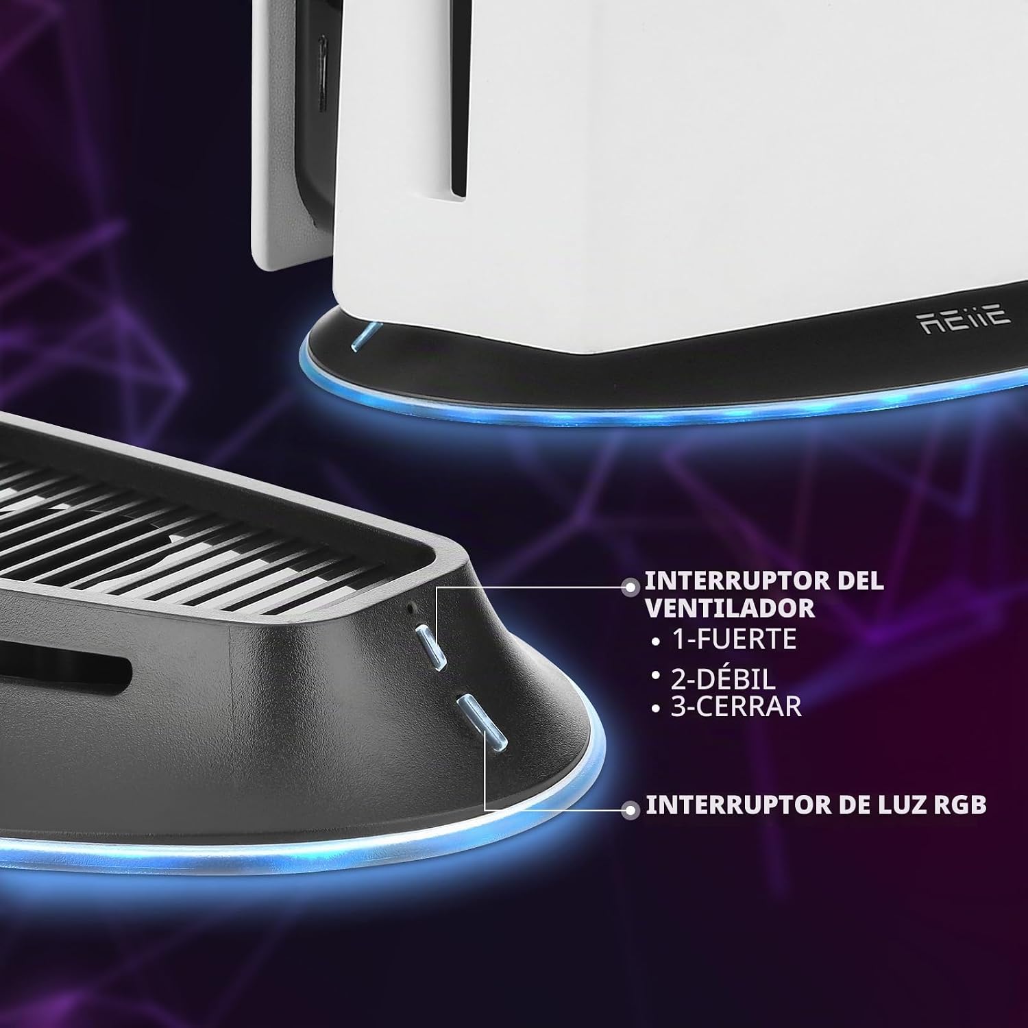 COOLING STAND CON DUAL FANS RGB PARA PS5 SLIM Y PS5 PRO - 5