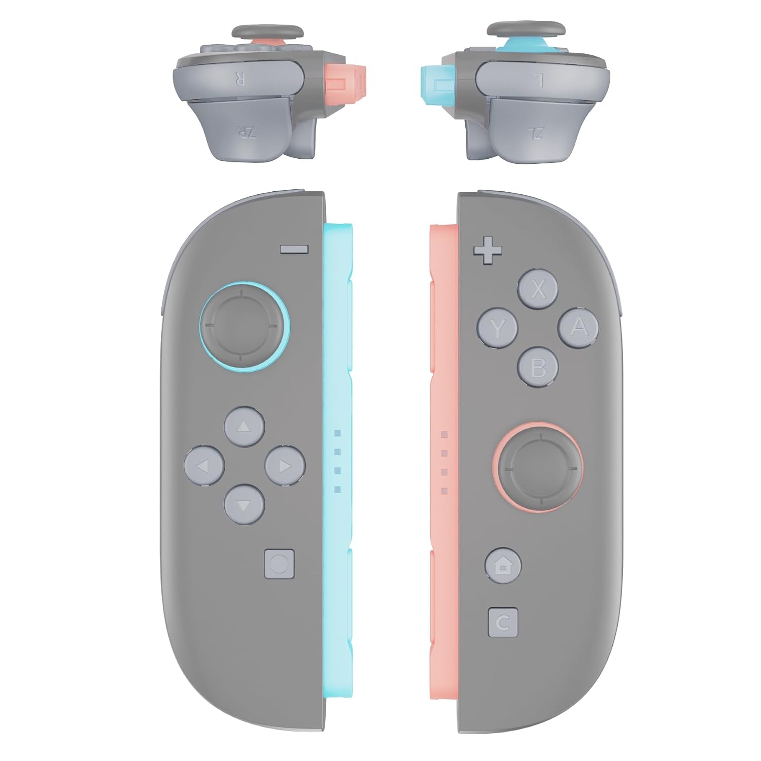SET COMPLETO DE BOTONES DE REEMPLAZO EXTREMERATE PARA JOYCON 2 NINTENDO SWITCH COLOR GRIS NUEVA ESPERANZA - 1