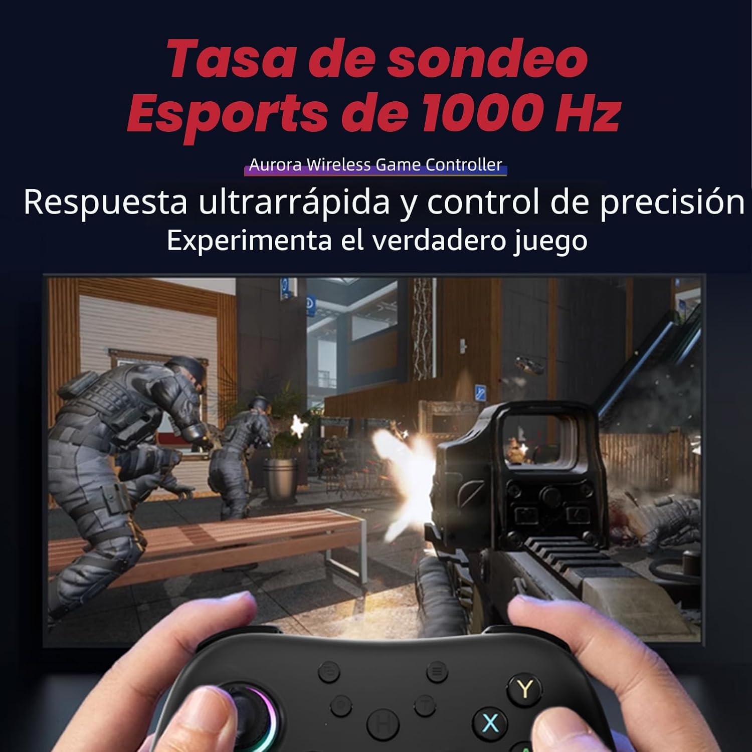 CONTROL INALÁMBRICO ACEGAMER AURORA II BLUETOOTH 2.4G PARA PC ANDROID SWITCH IOS STEAM DECK - 4